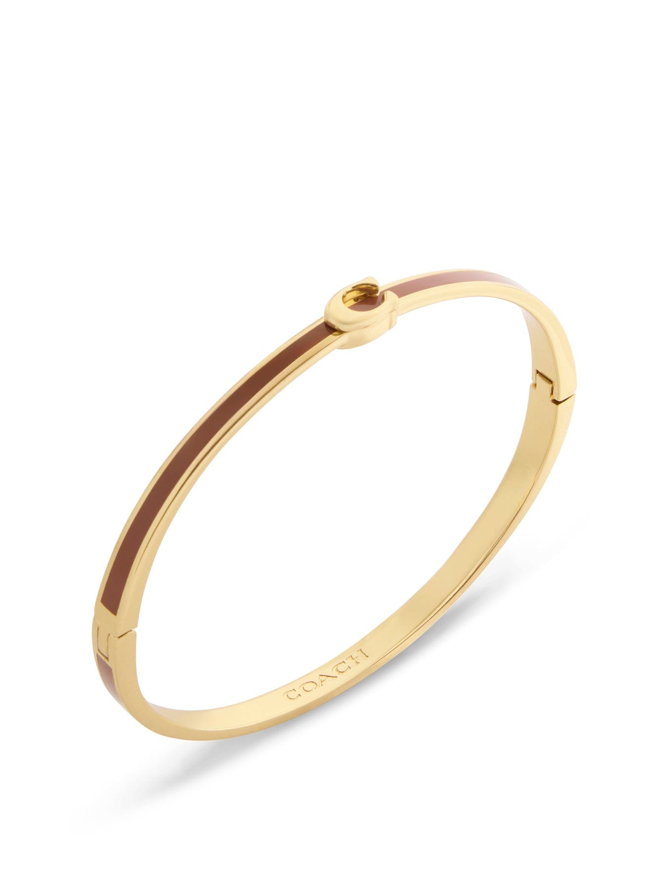 Coach C Enamel Hinged Bangle Gold