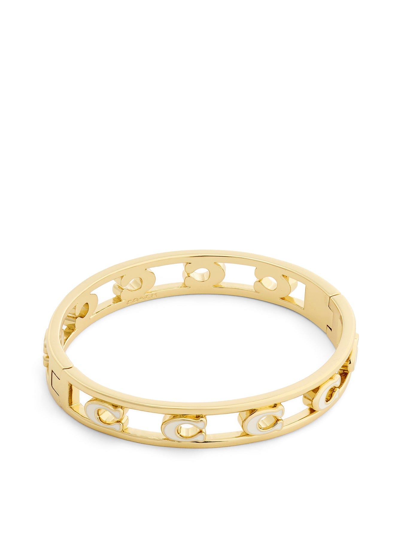 Coach Open Enamel C Hinged Bangle Chalk