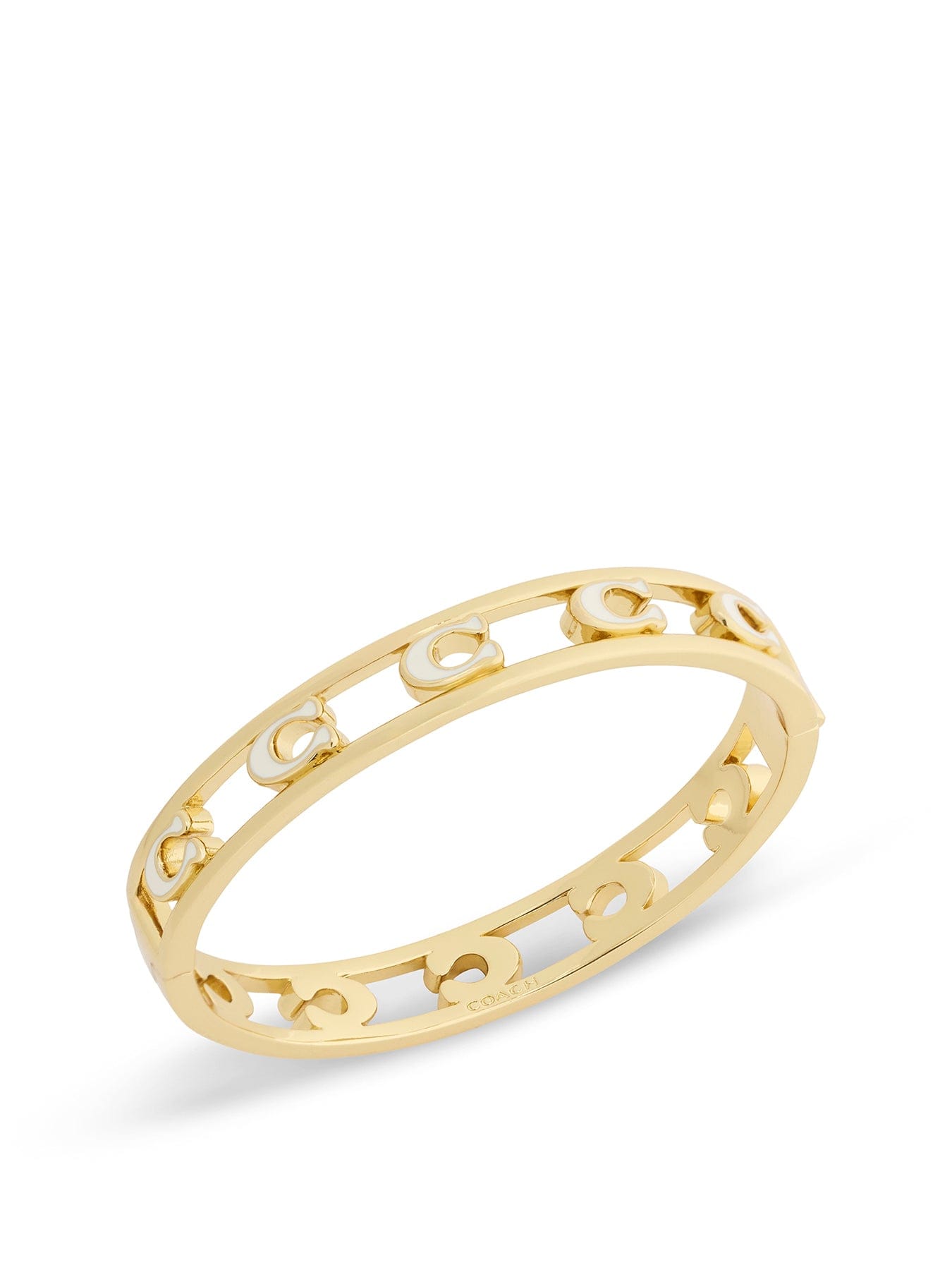 Coach Open Enamel C Hinged Bangle Chalk