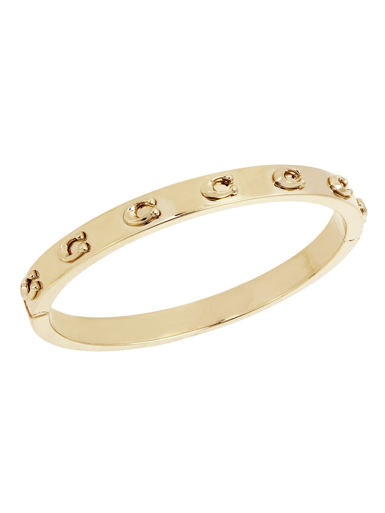 Coach Pegged C Logo Hinge Bangle Gold