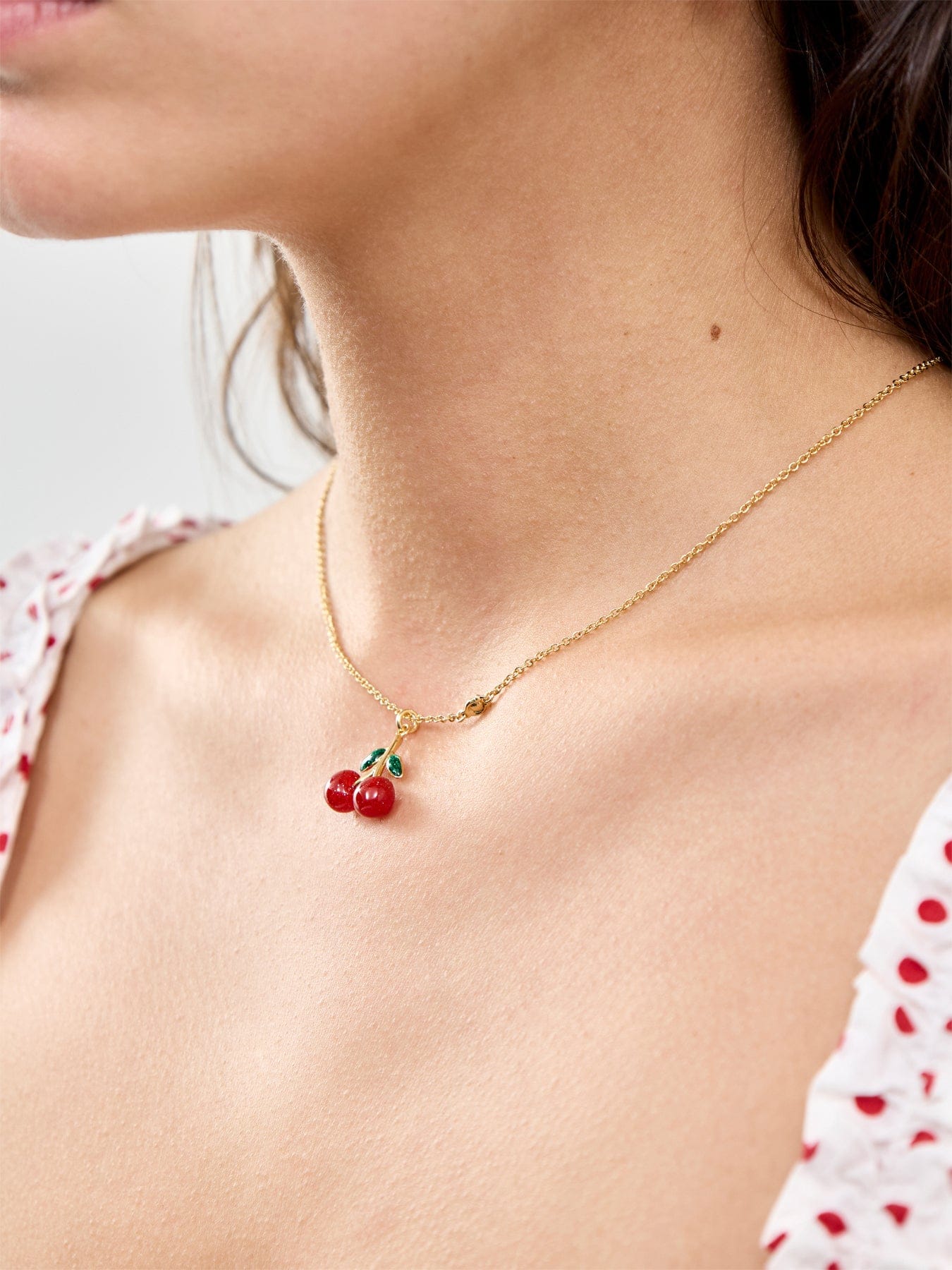 Coach Cherry Pendant Necklace Gold