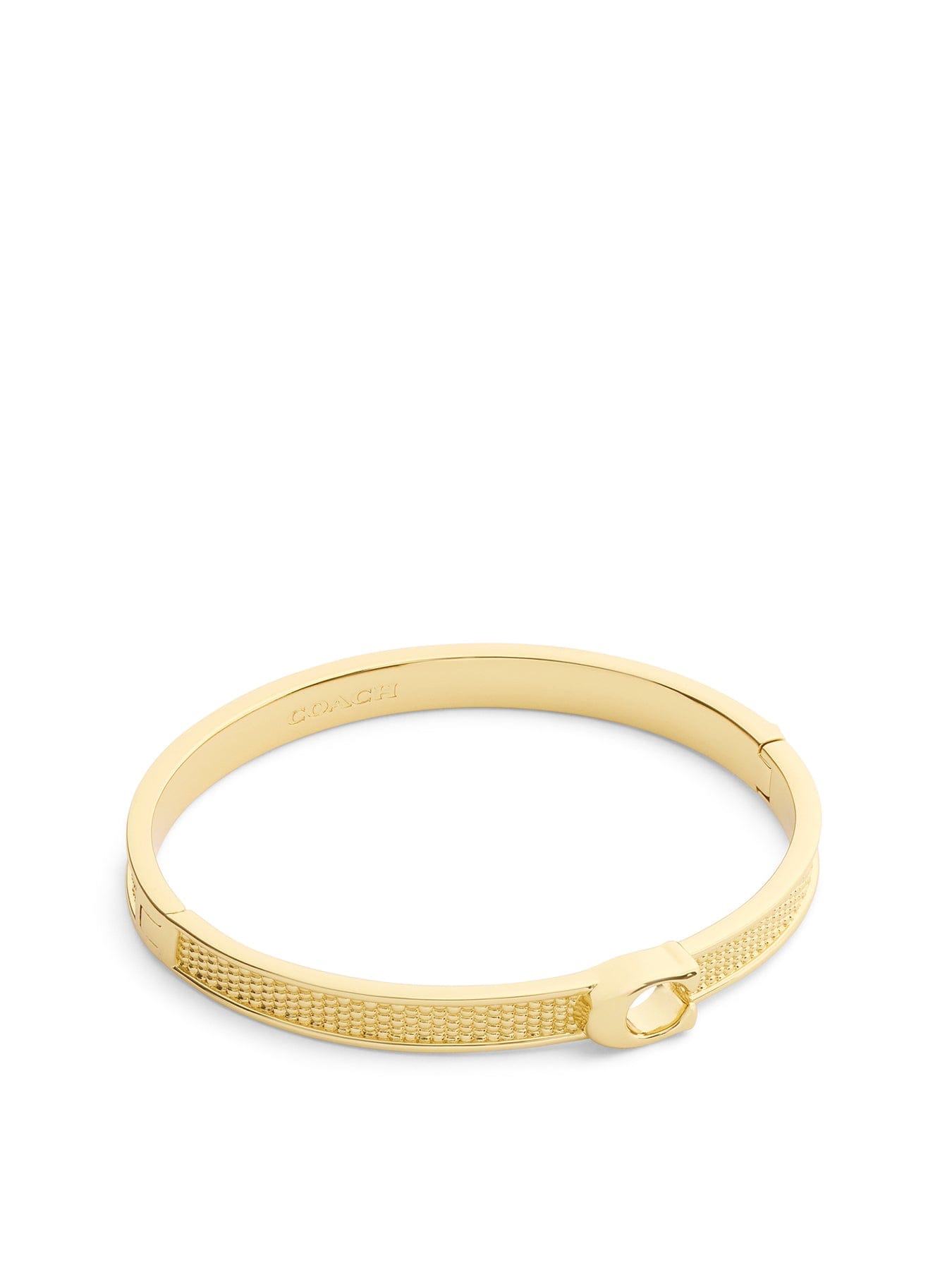 Coach Textured C Hinged Bangle Gold