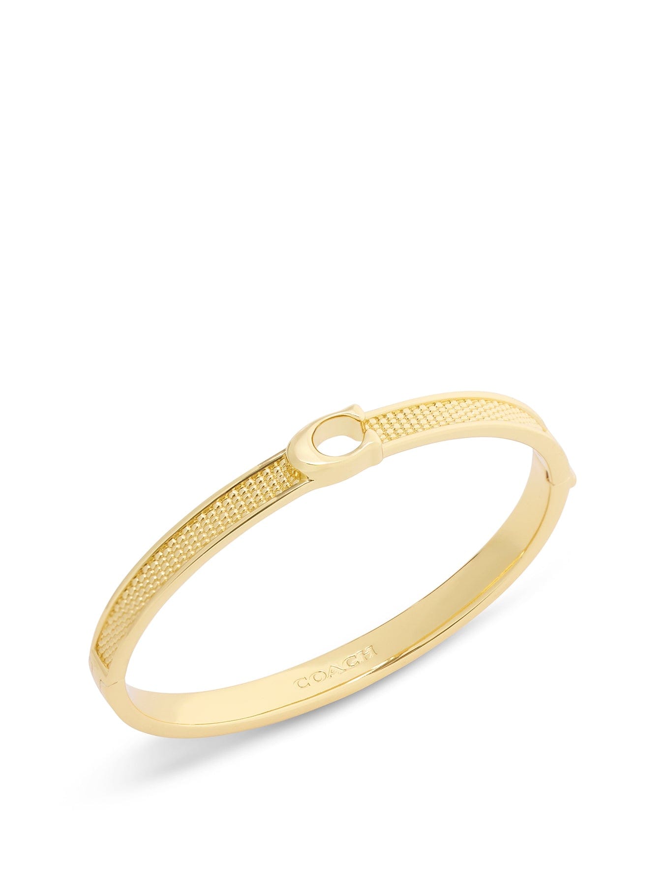 Coach Textured C Hinged Bangle Gold