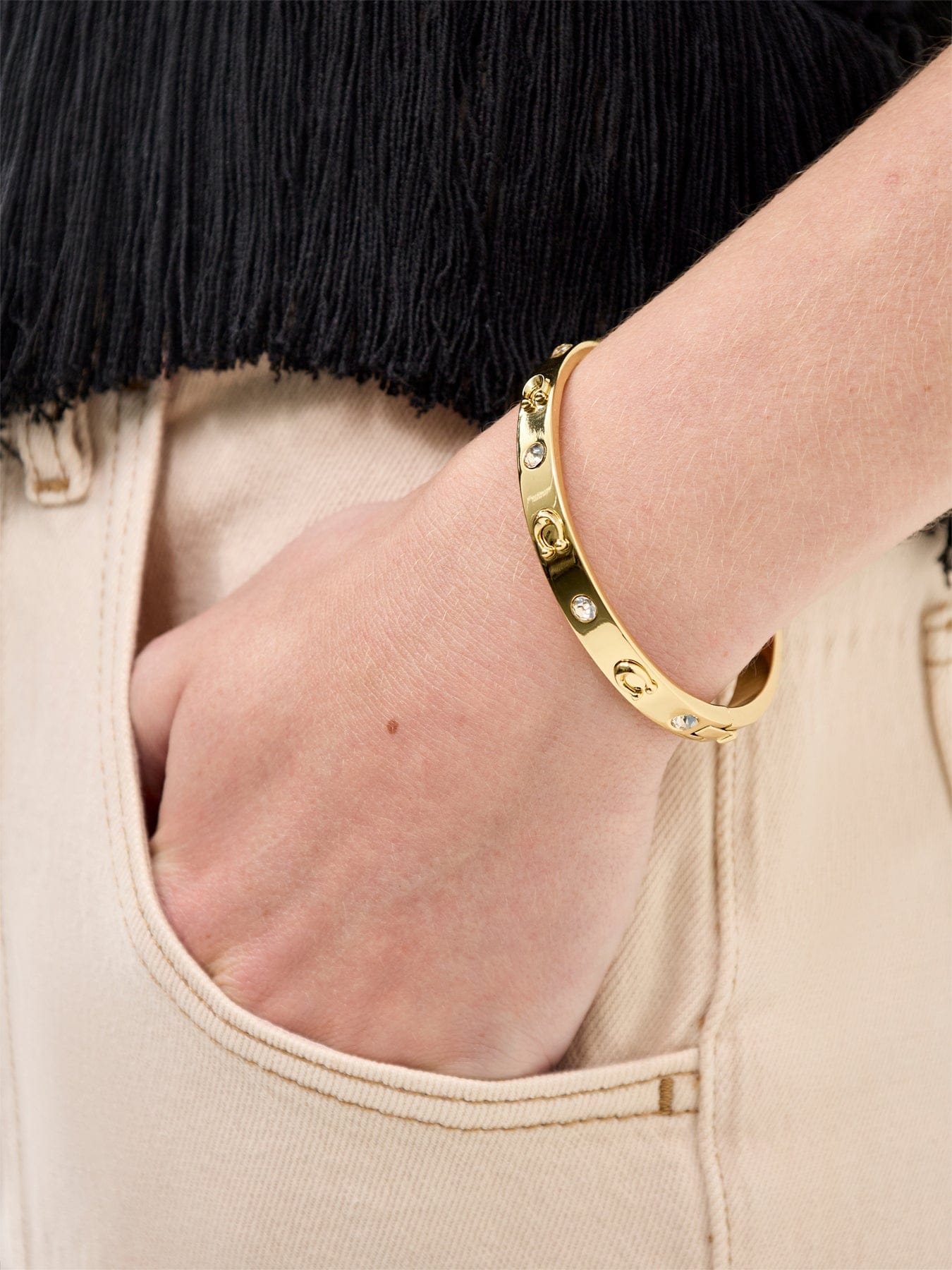 Coach C Hinged Bangle Gold