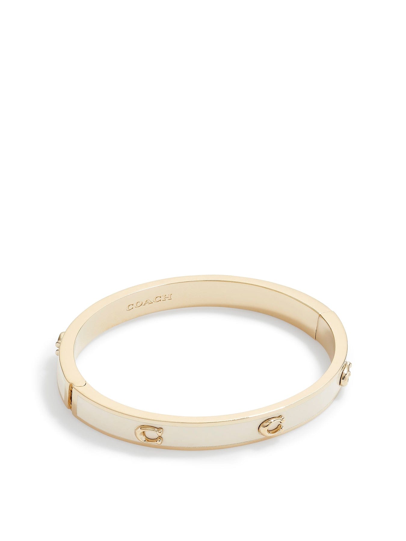 Coach Pegged C Enamel Hinge Bangle Gold