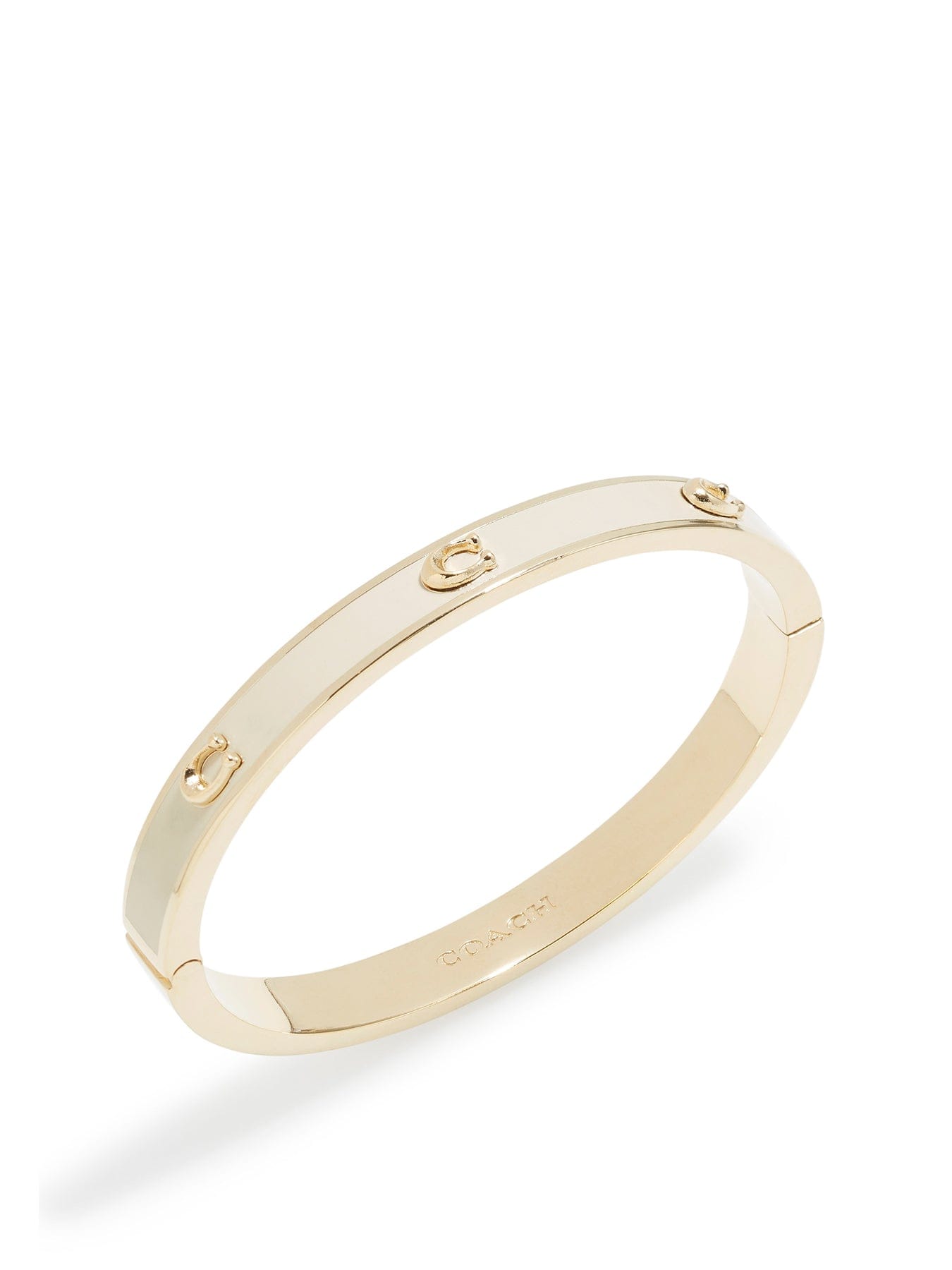 Coach Pegged C Enamel Hinge Bangle Gold