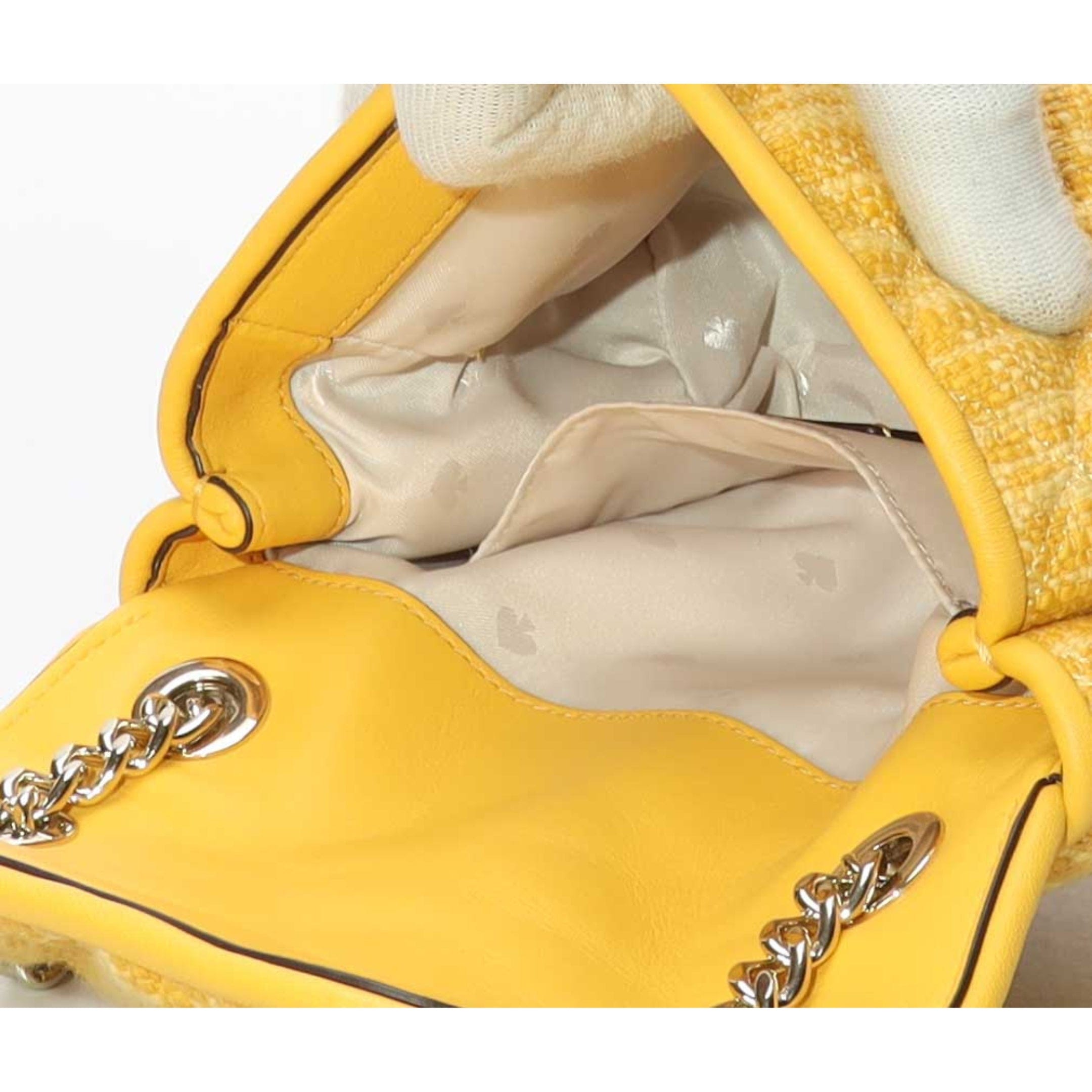 Kate Spade Tweed Yellow Natalia Shoulder Bag