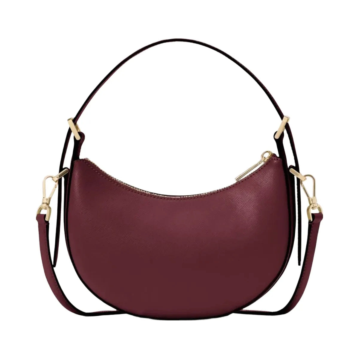 Kate Spade Nova Floral Applique Crescent Shoulder Bag Dark Merlot