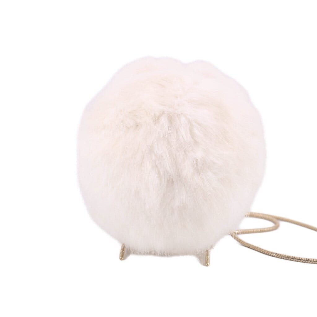 KATE SPADE BLAZE A TRAIL FURRY OWL SHOULDER BAGS WHITE