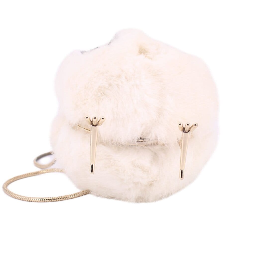 KATE SPADE BLAZE A TRAIL FURRY OWL SHOULDER BAGS WHITE