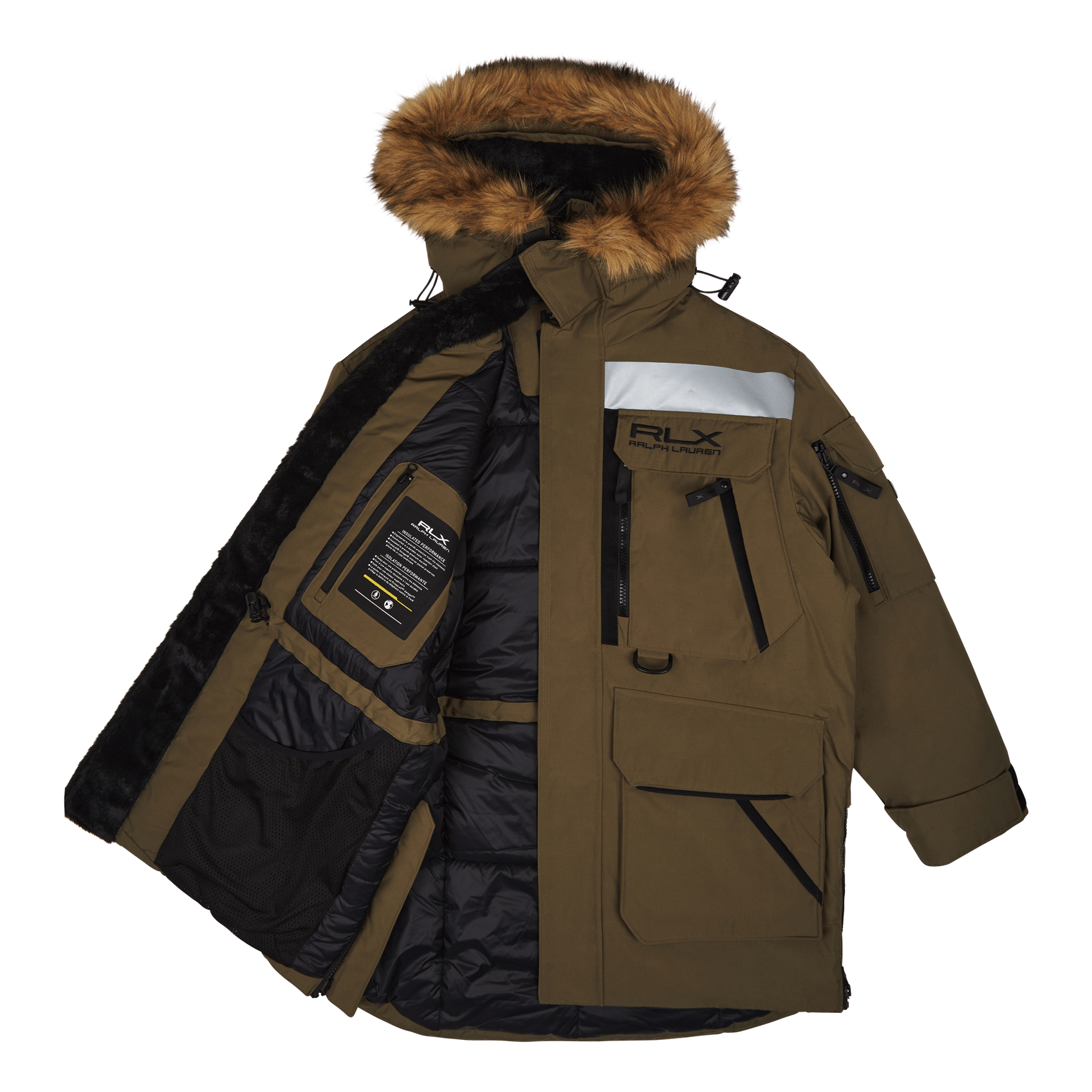 Polo Ralph Lauren Faux - Fur - Trim Water - Repellent Parka Fall Sage