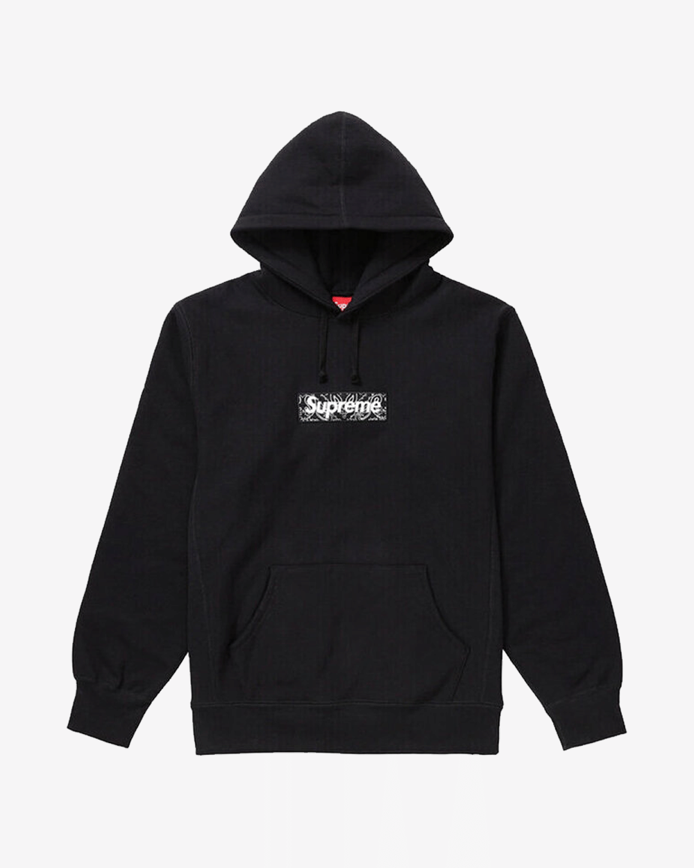 SUPREME FW19 BANDANA BOX LOGO BLACK HOODIE