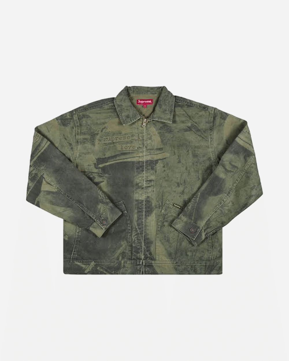 SUPREME IS LOVE DENIM WORK JACKET FW19 OLIVE