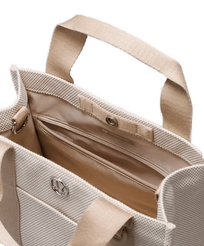 Lululemon Two - Tone Canvas Mini Tote Bag 4.5 l Mojave Tan/Light Ivory