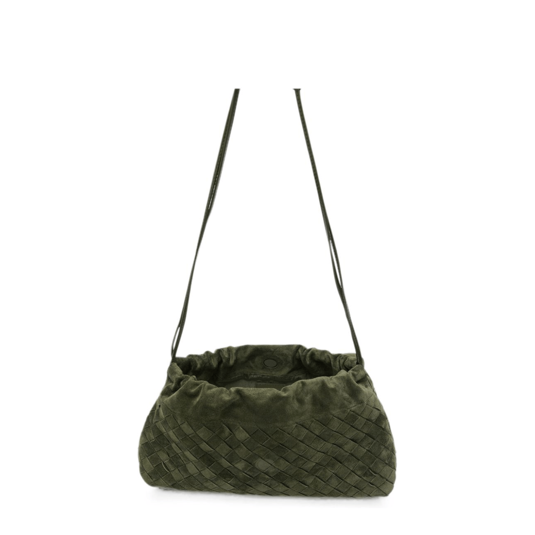Bottega Veneta Giorno Calfskin Shoulder Bag - Green tweed