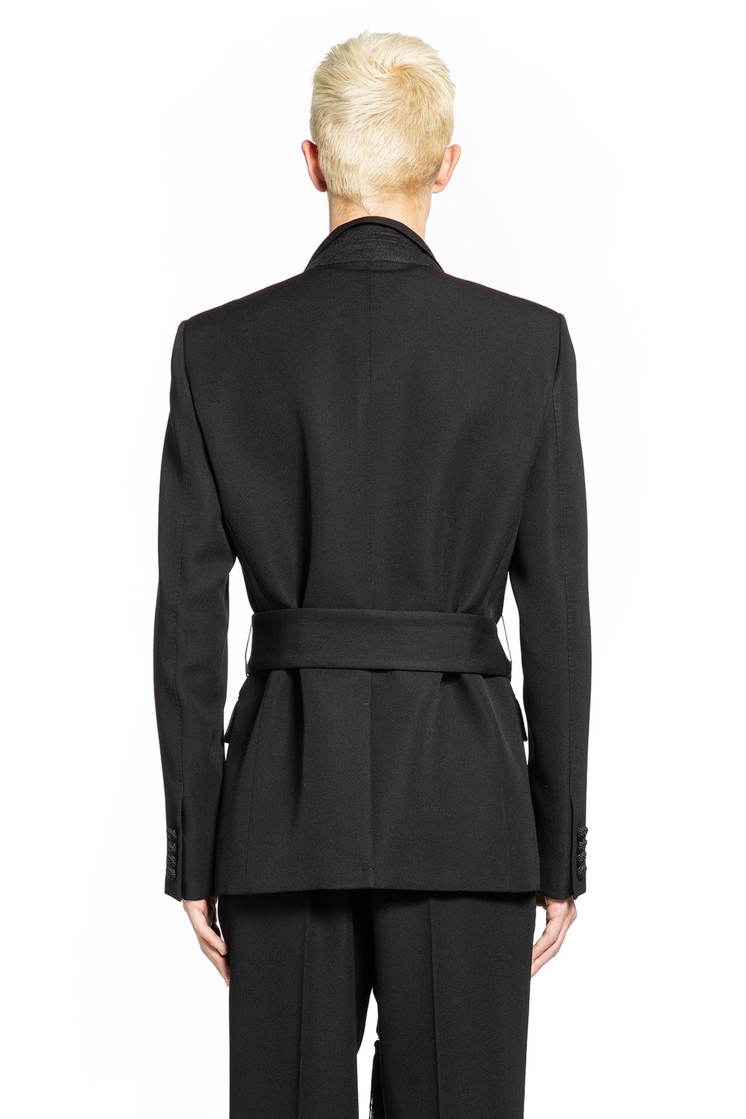Valentino Double - Breasted Wool Blazer with Belt