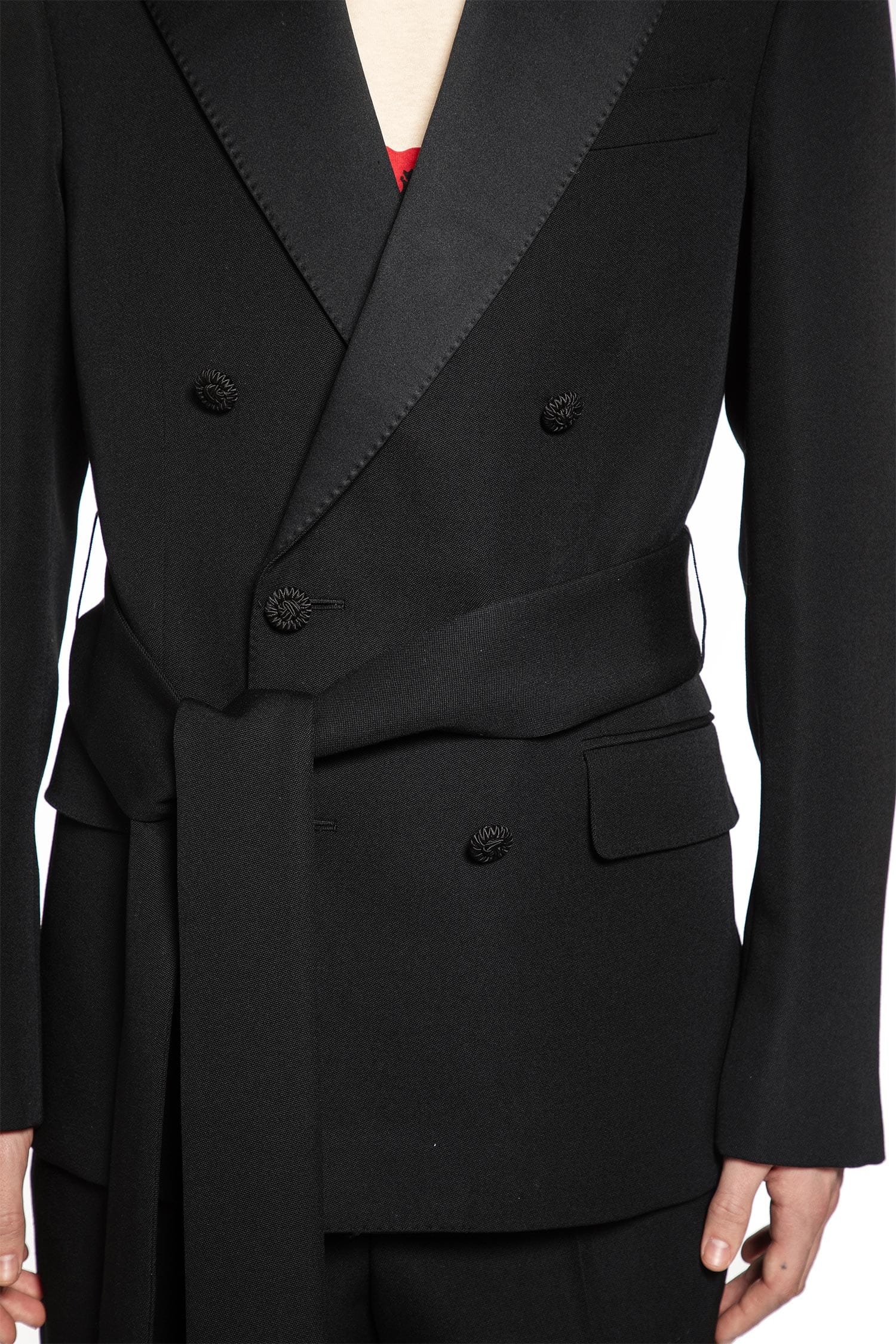 Valentino Double - Breasted Wool Blazer with Belt