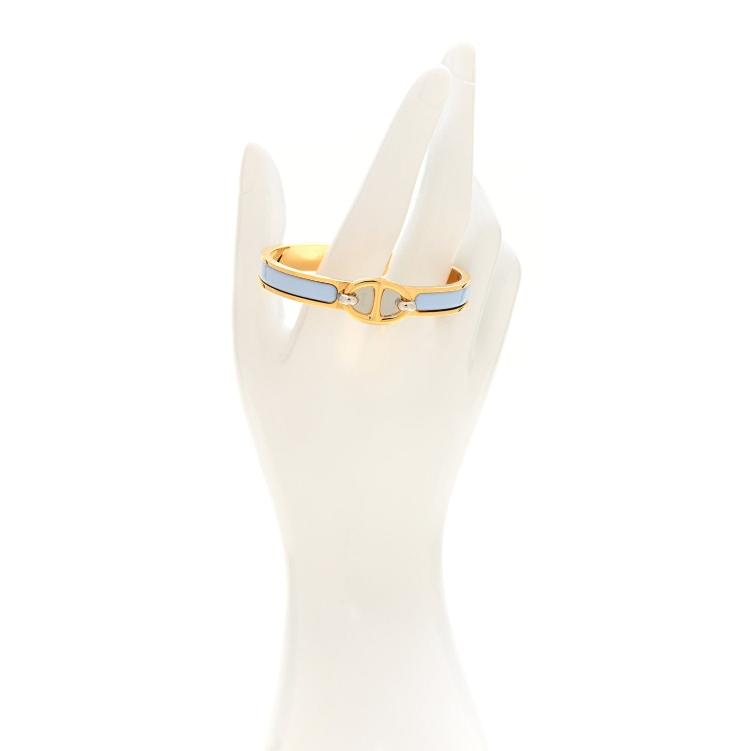 Hermes Enamel Mini Clic Chaine d'Ancre Bracelet PM Bleu Ciel