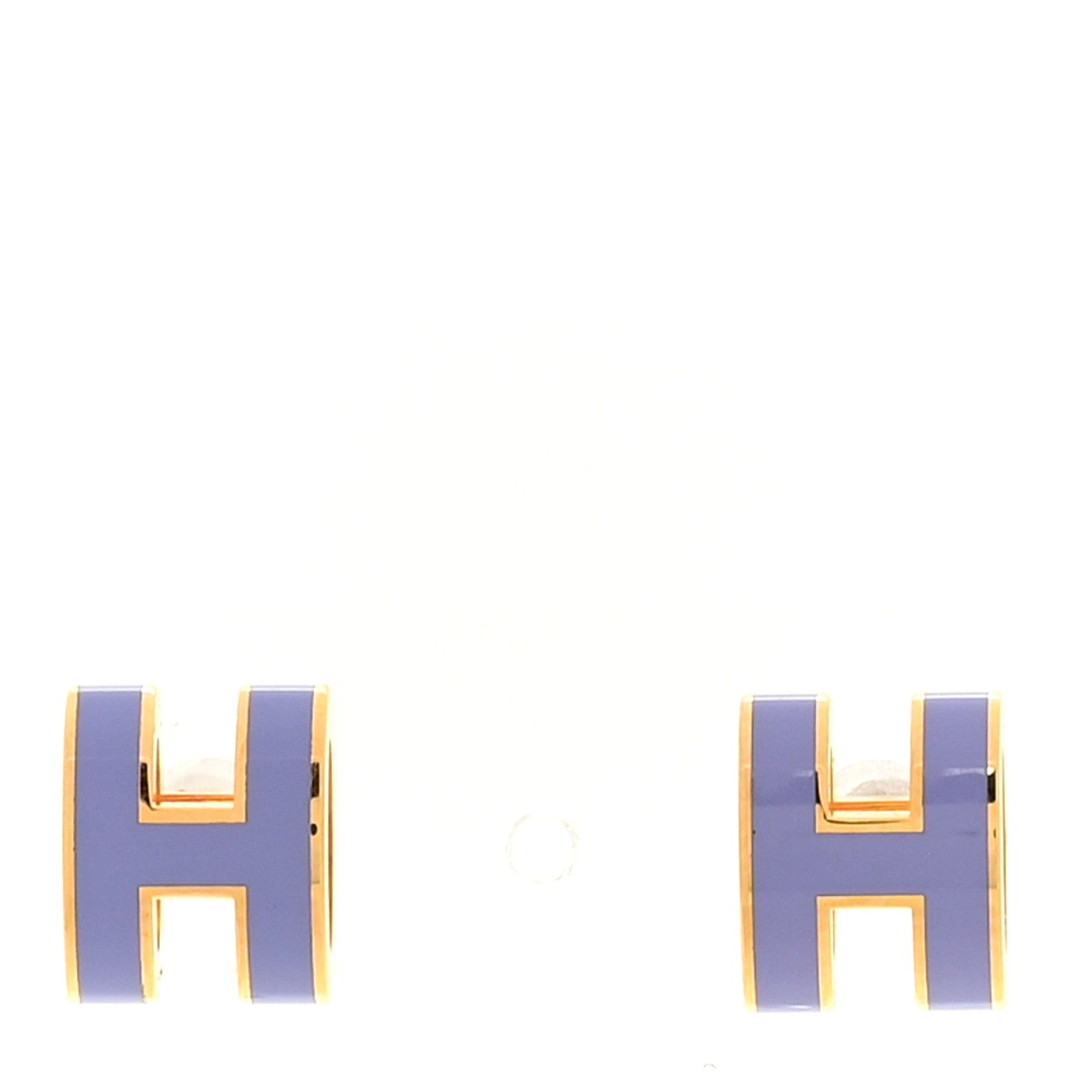 Hermes Rose Gold Lacquered Mini Pop H Earrings Lilac