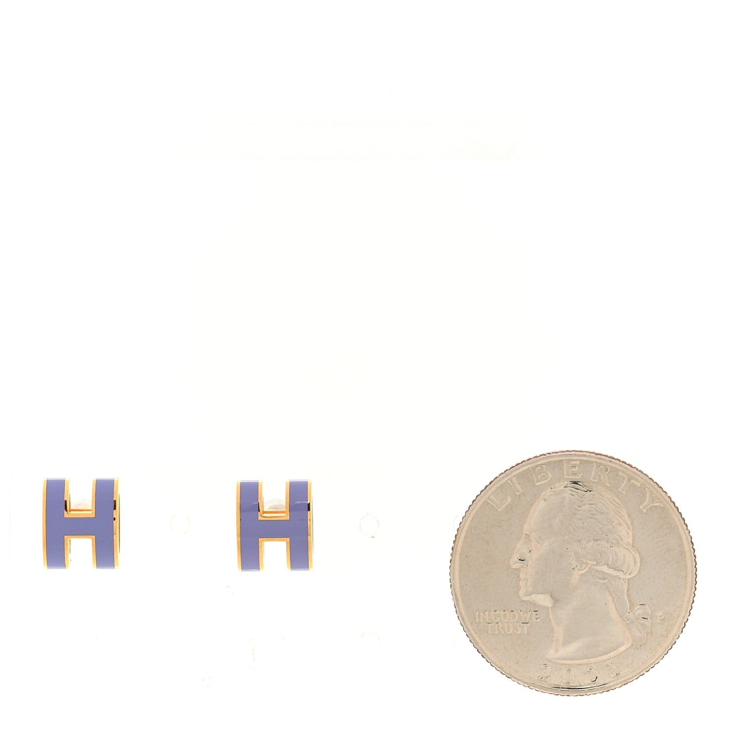 Hermes Rose Gold Lacquered Mini Pop H Earrings Lilac