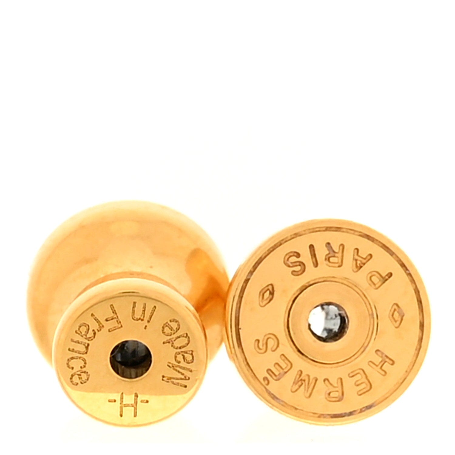 Hermes Rose Gold Lacquered Mini Pop H Earrings Lilac