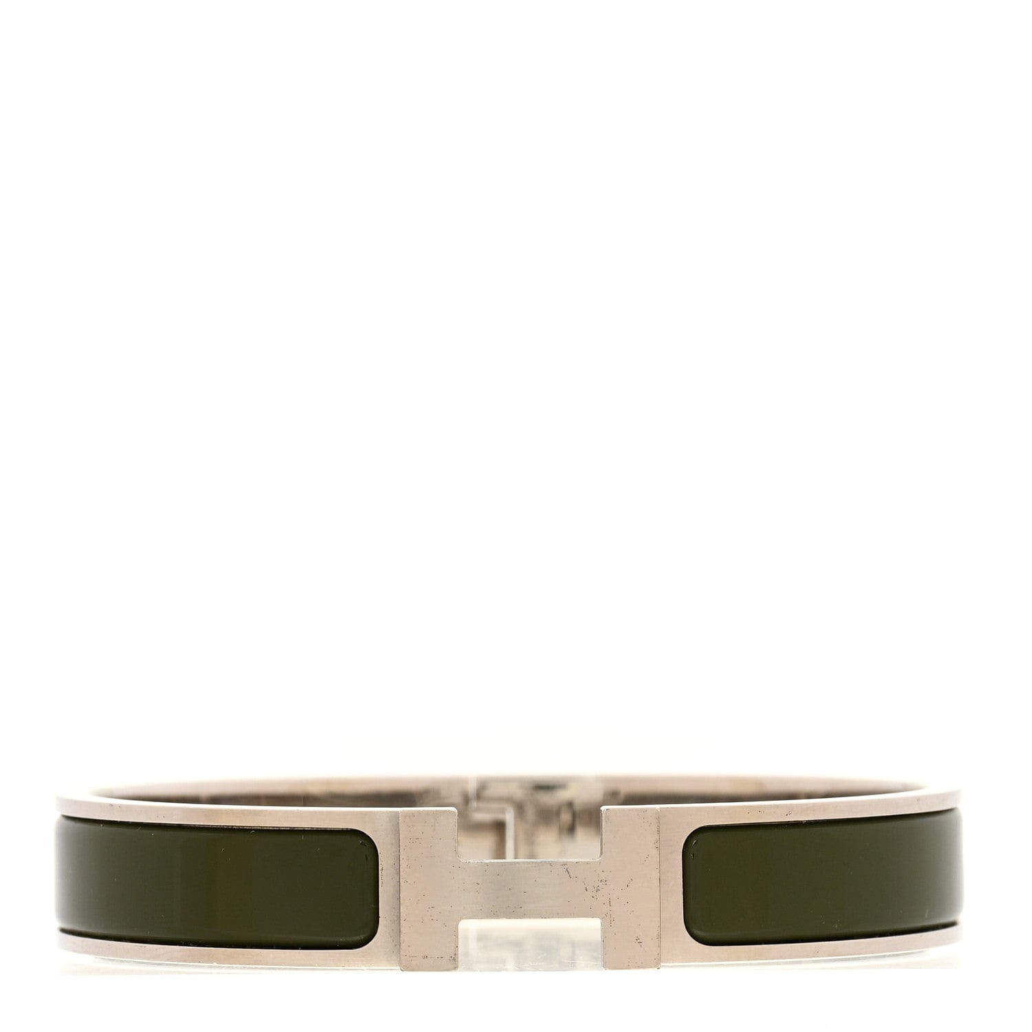 Hermes Enamel Narrow Clic Clac H Bracelet GM Vert Veronese