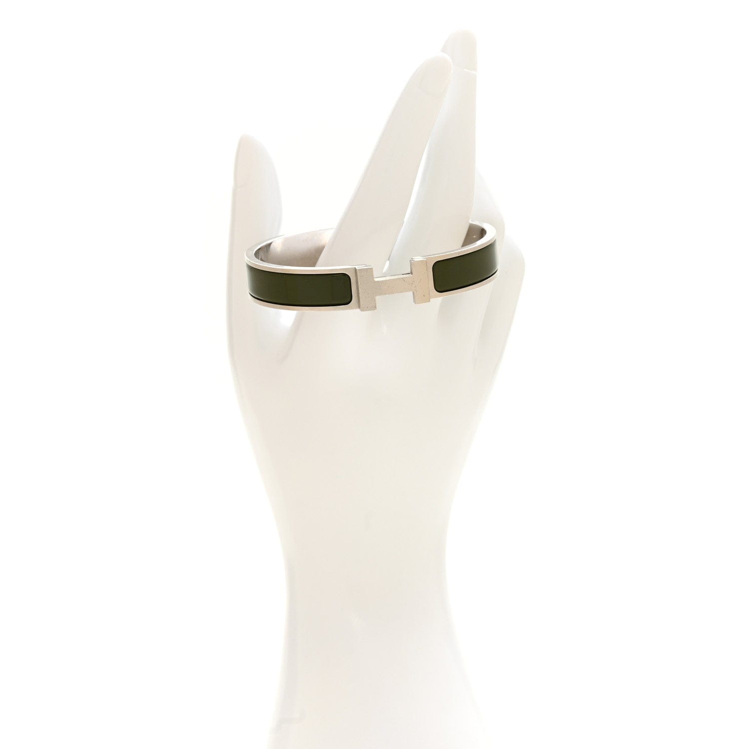 Hermes Enamel Narrow Clic Clac H Bracelet GM Vert Veronese