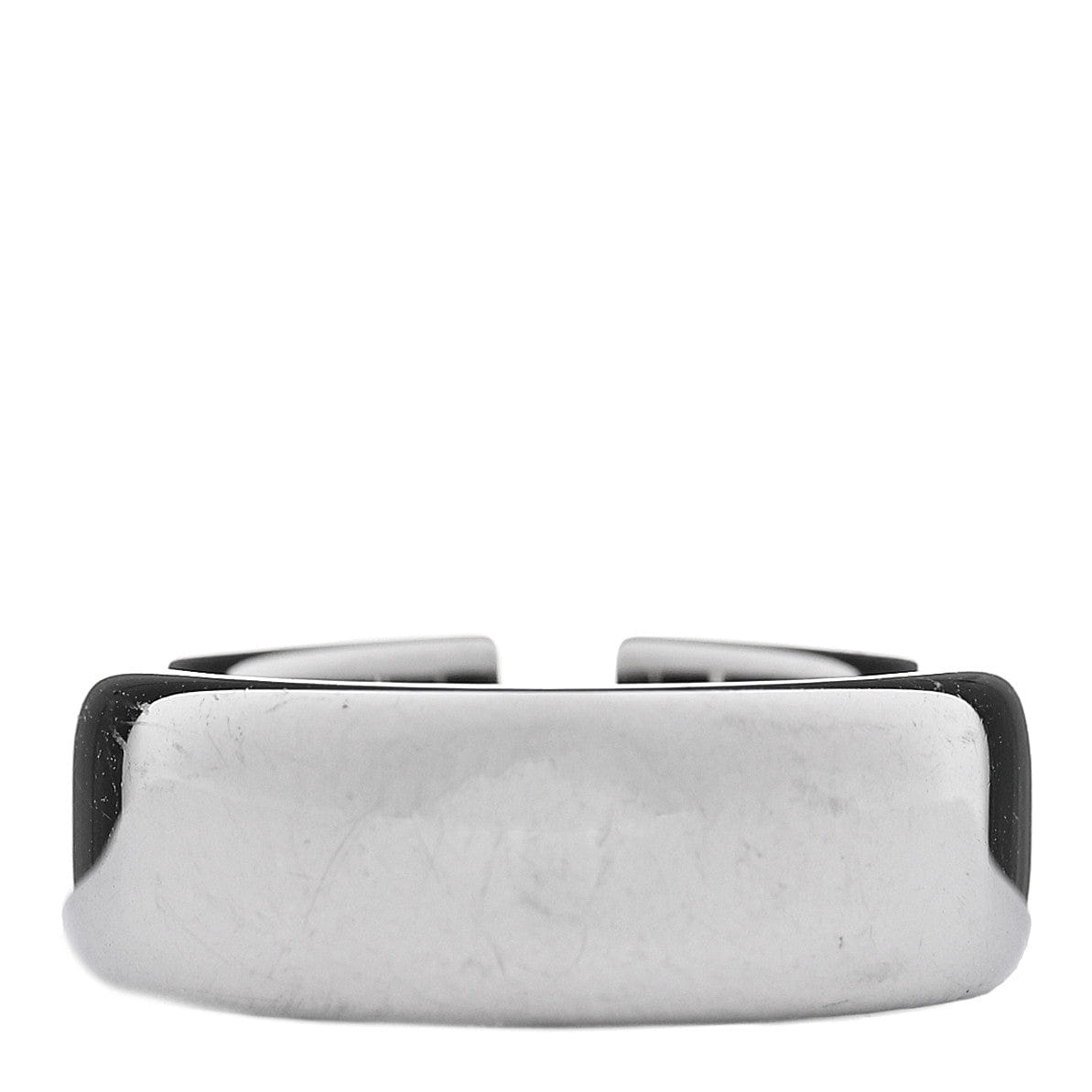 Hermes Stainless Steel Lacquer Etrier Ring 58 8.25 Black