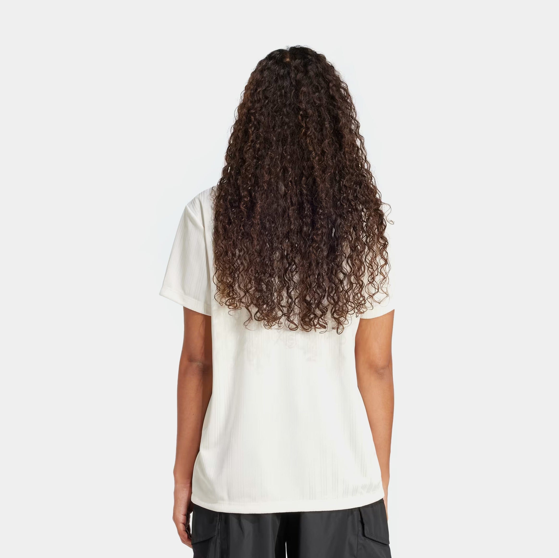 adidas Linear Graphic Womens Short Sleeve Shirt (White/Navy)