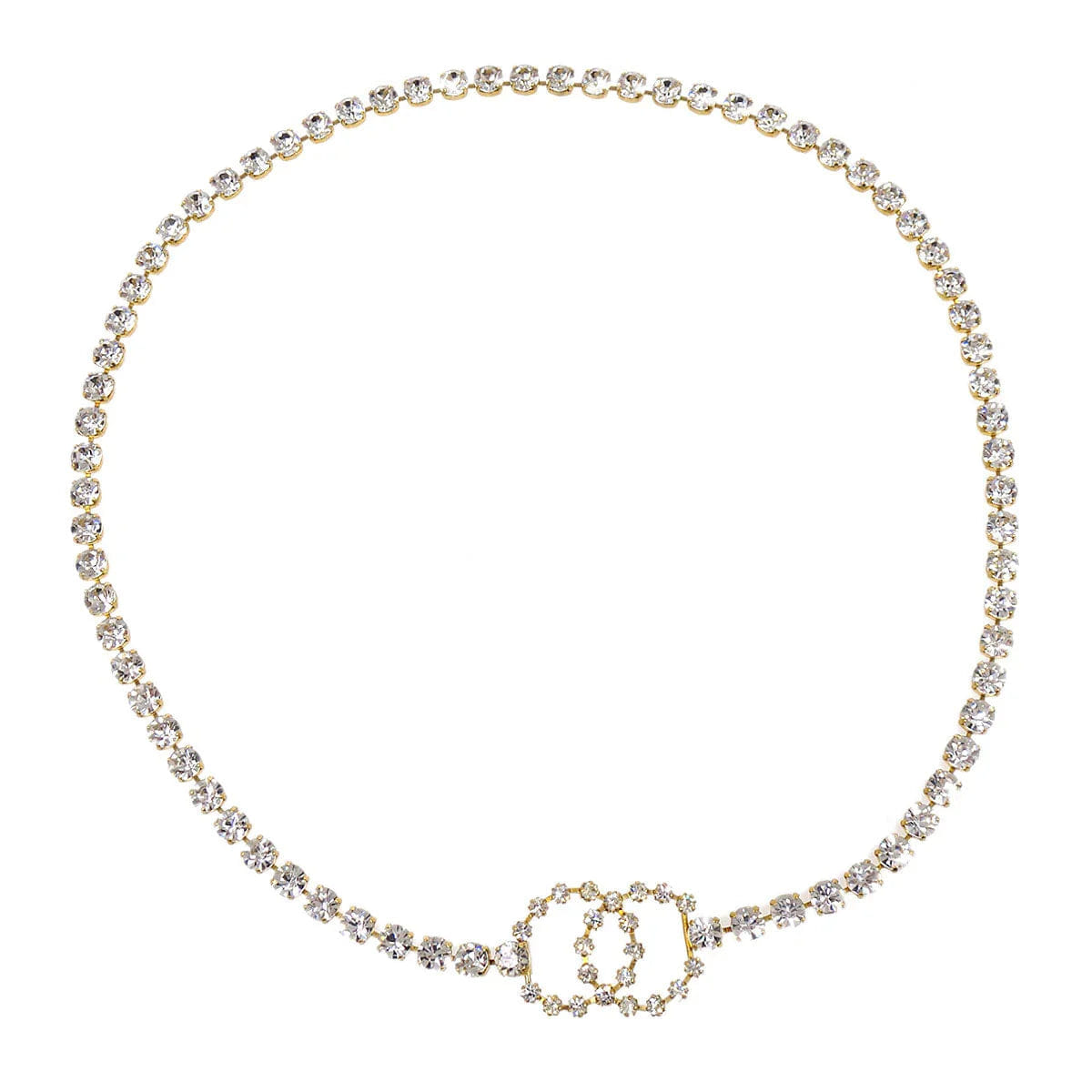 Chanel 1995 Rhinestones CC Gold Chain Belt