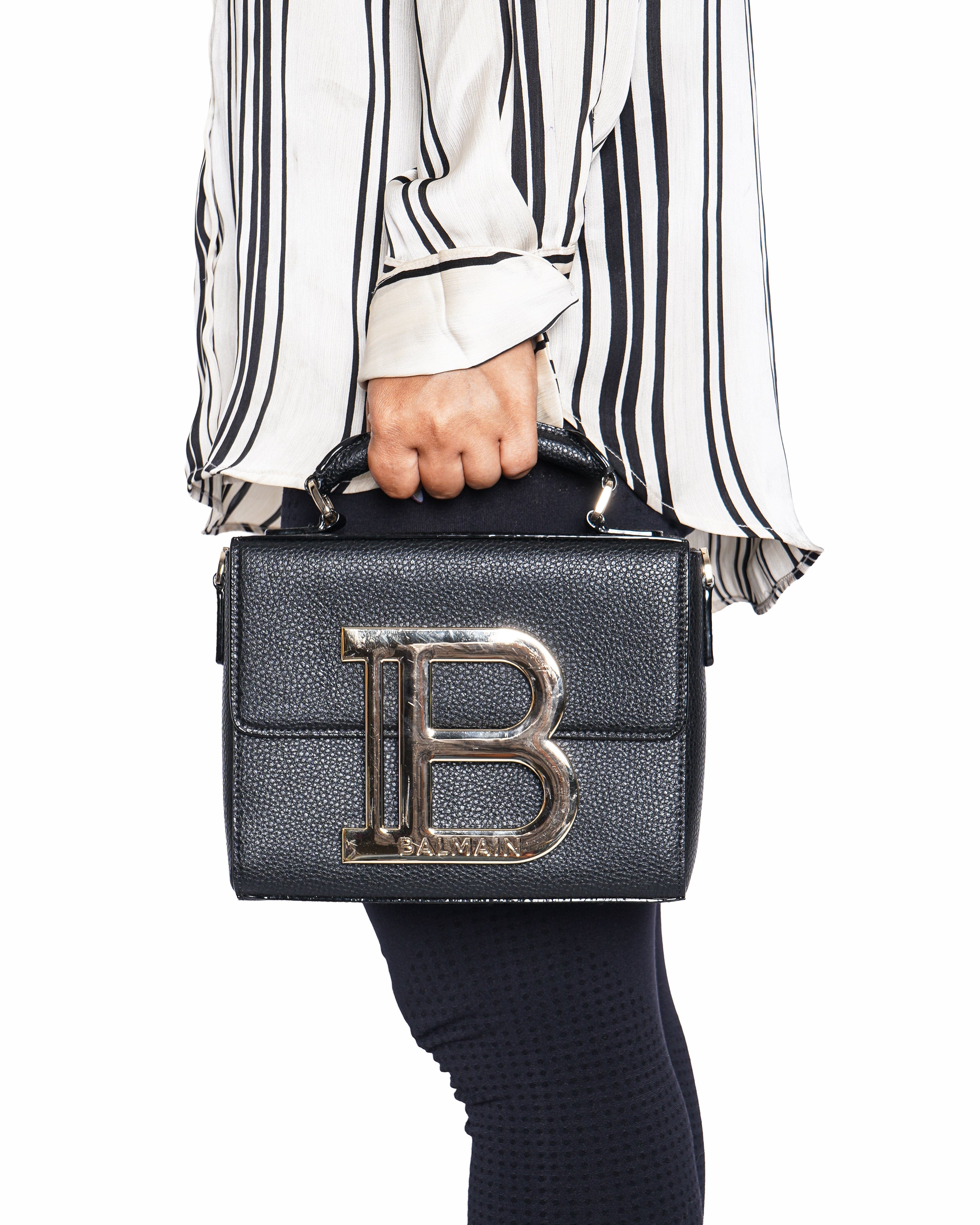 Balmain B - Buzz Grained Leather Crossbody Bag