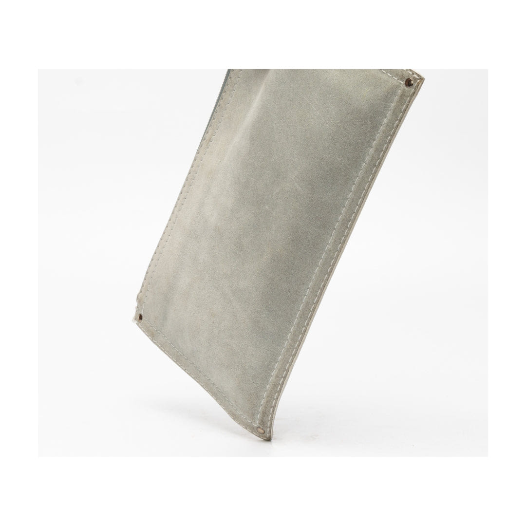 Loewe Grey Suede Wristlet Wallet