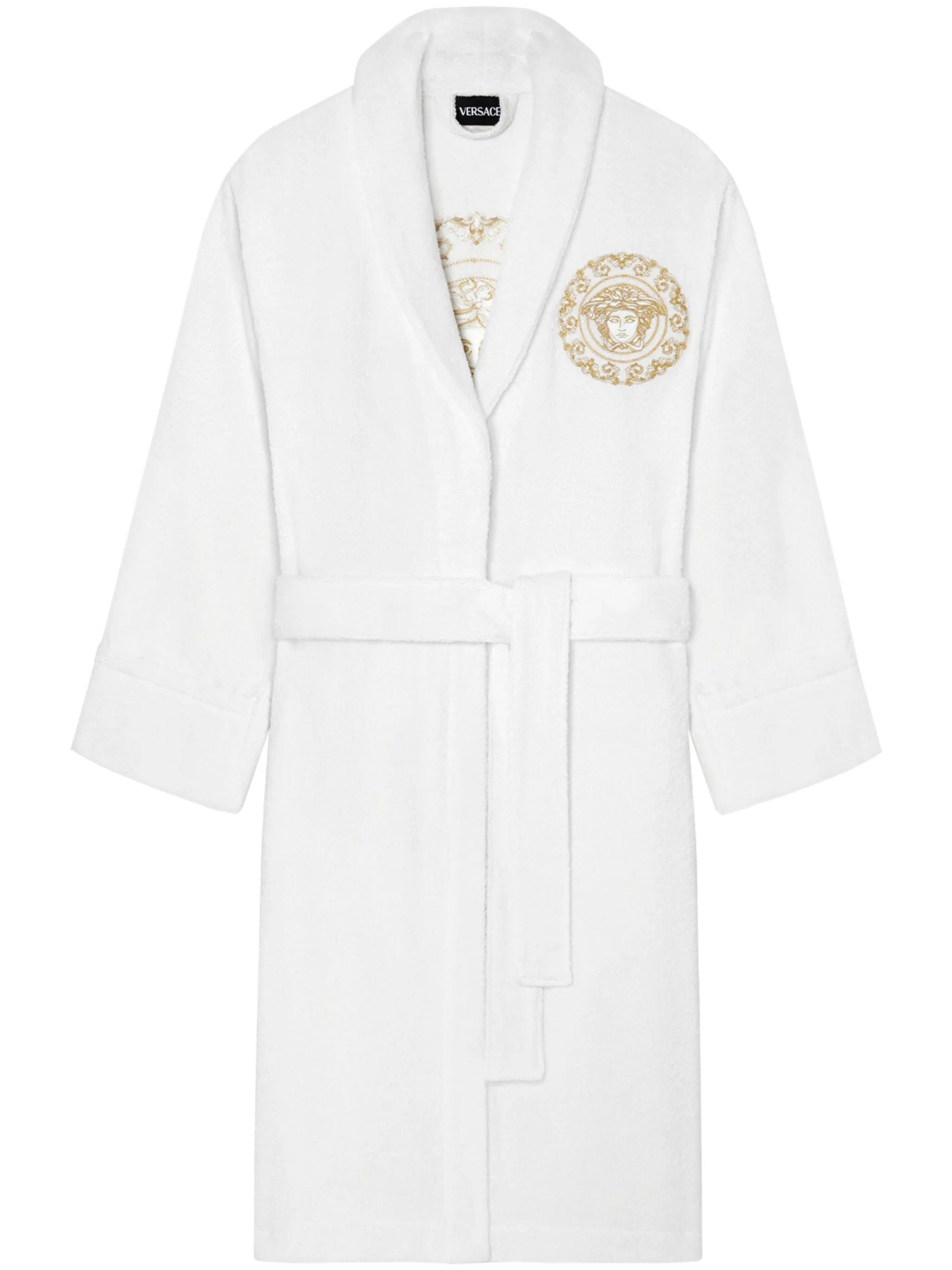 Versace Medusa - embroidered belted bath robe