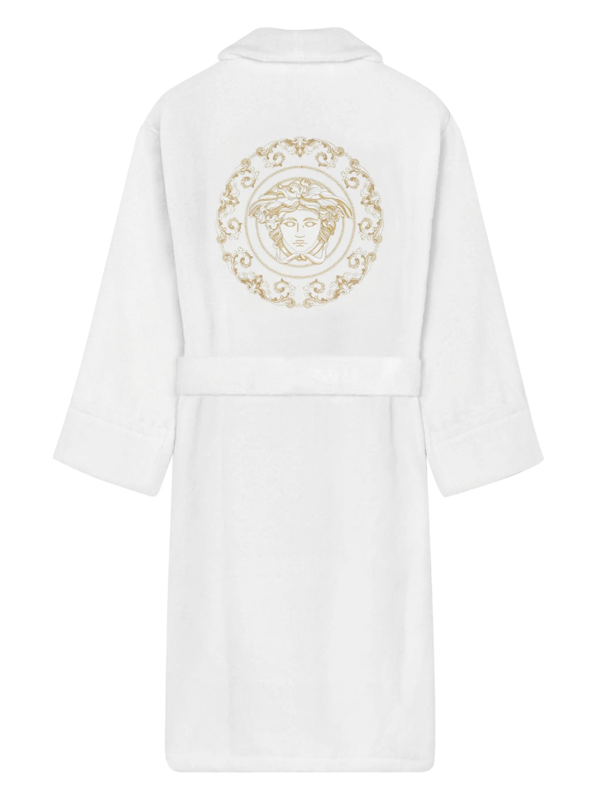 Versace Medusa - embroidered belted bath robe