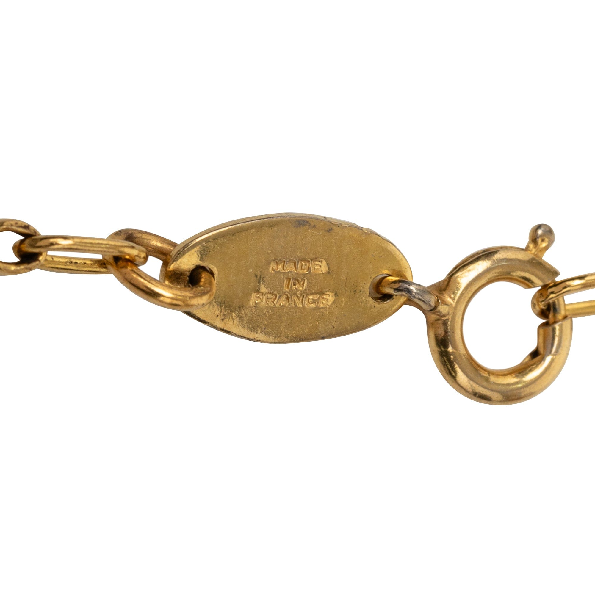 Chanel CC Gold Plated Lion Head Station Chain Long Necklace