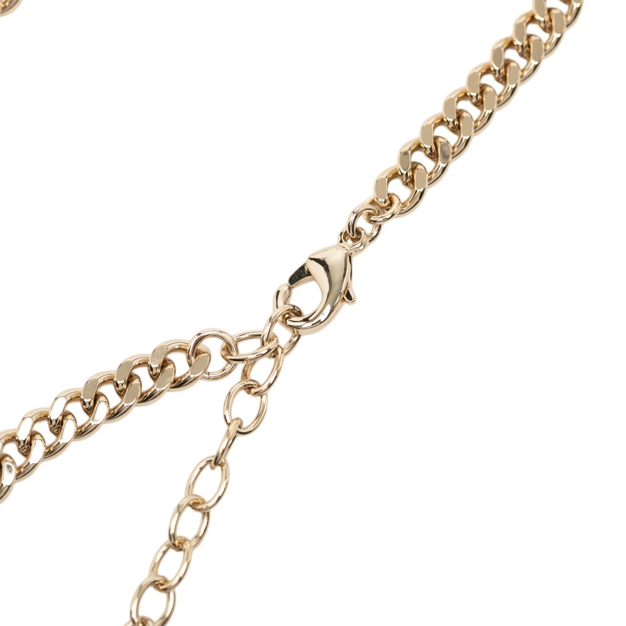 Chanel CC Gold Plated Strass Logo Choker Necklace