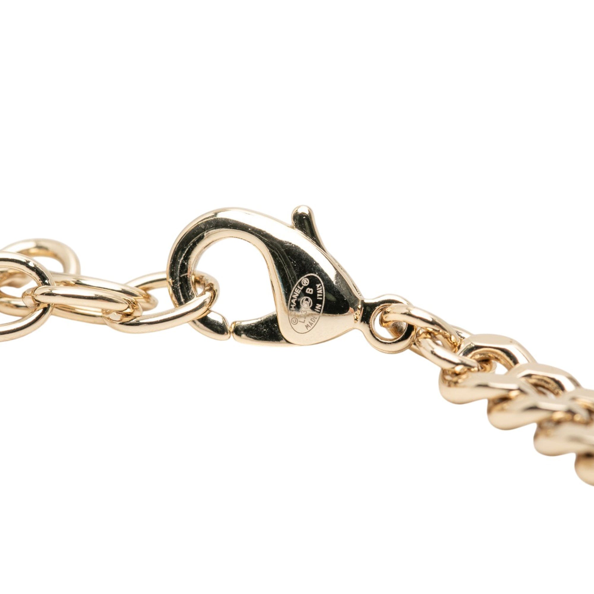 Chanel CC Gold Plated Strass Logo Choker Necklace