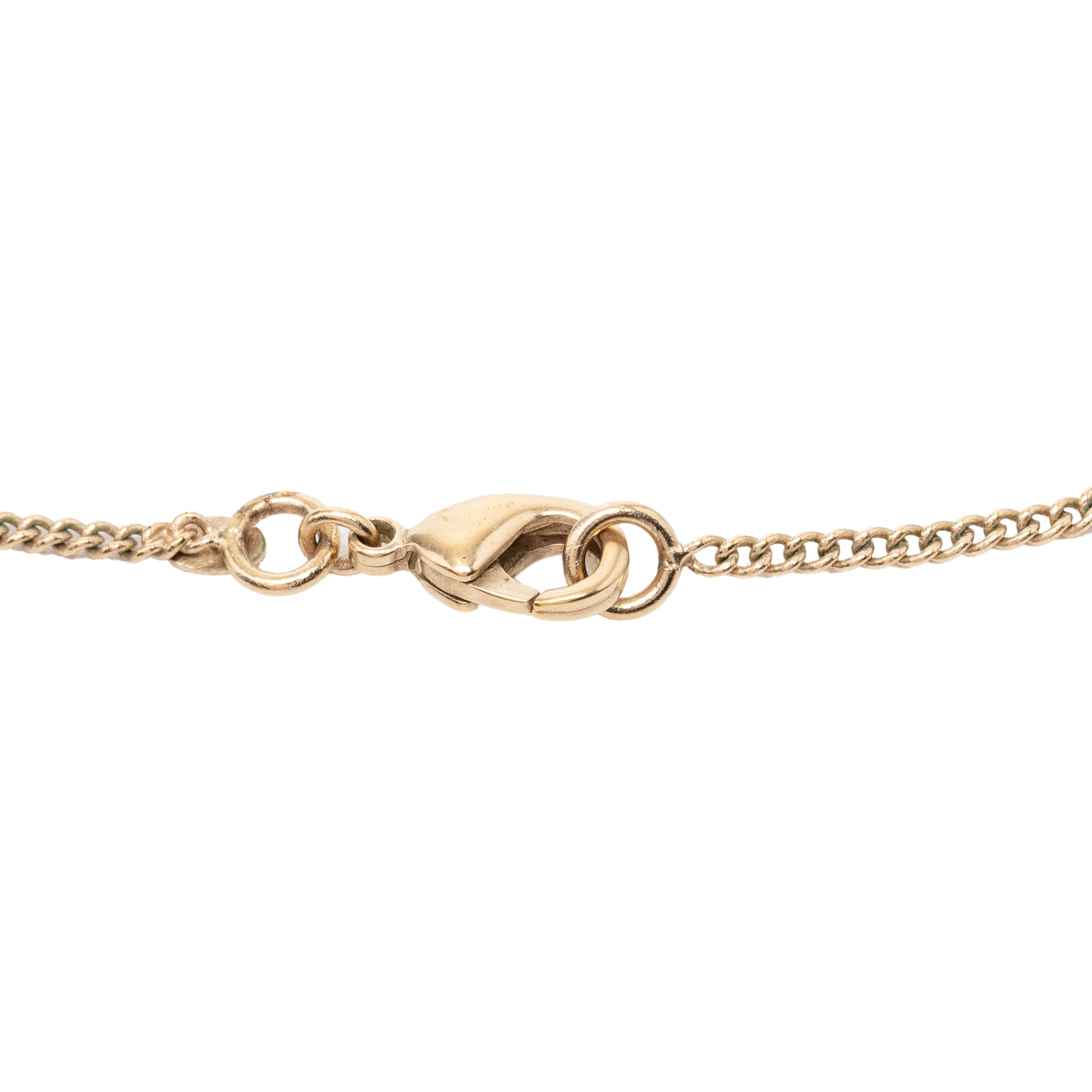 Chanel CC Gold Plated Enamel Camellia Round Pendant Necklace