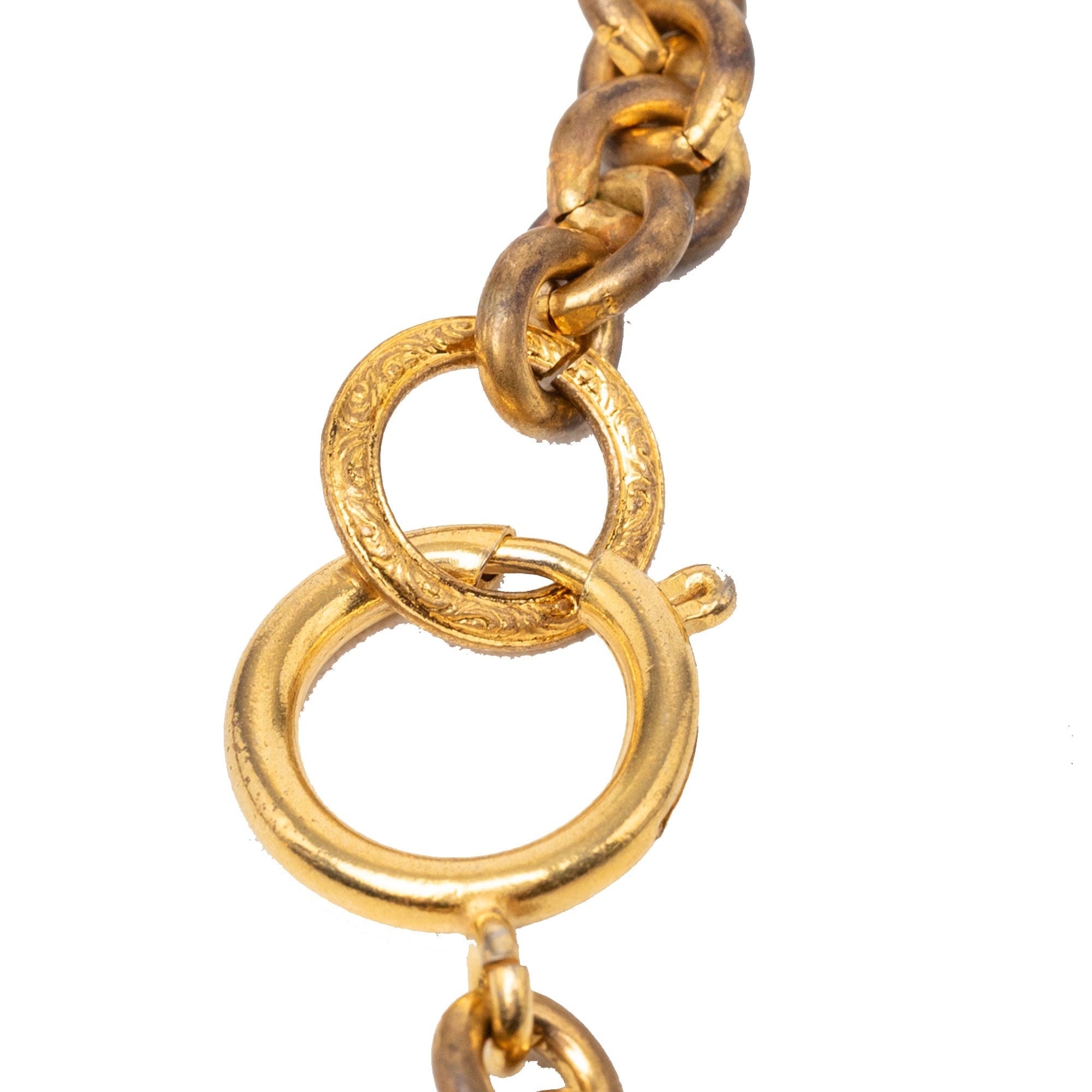 Chanel CC Gold Plated Resin Teardrop Pendant Necklace