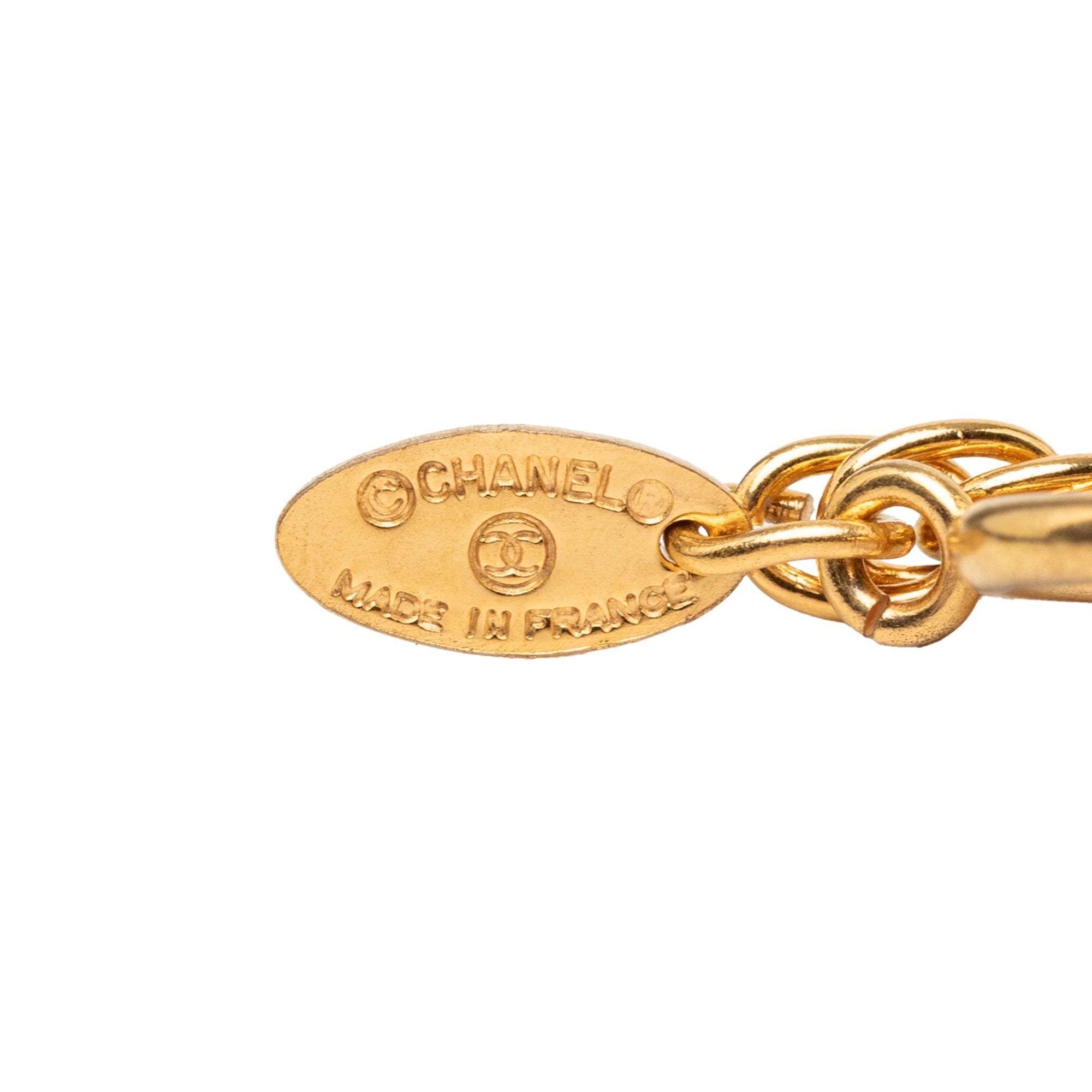 Chanel CC Gold Plated Medallion Sunburst Pendant Necklace