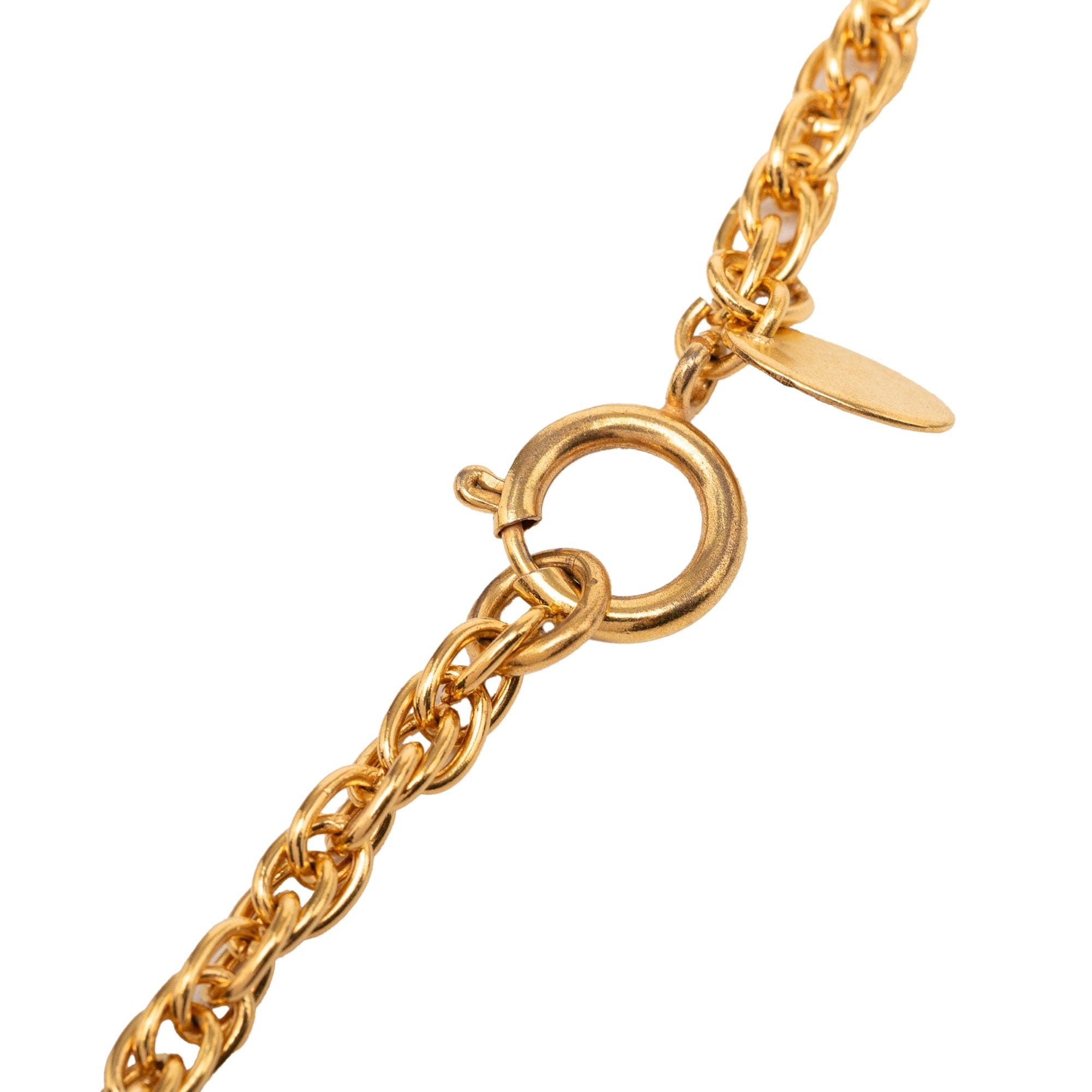 Chanel CC Gold Plated Medallion Sunburst Pendant Necklace