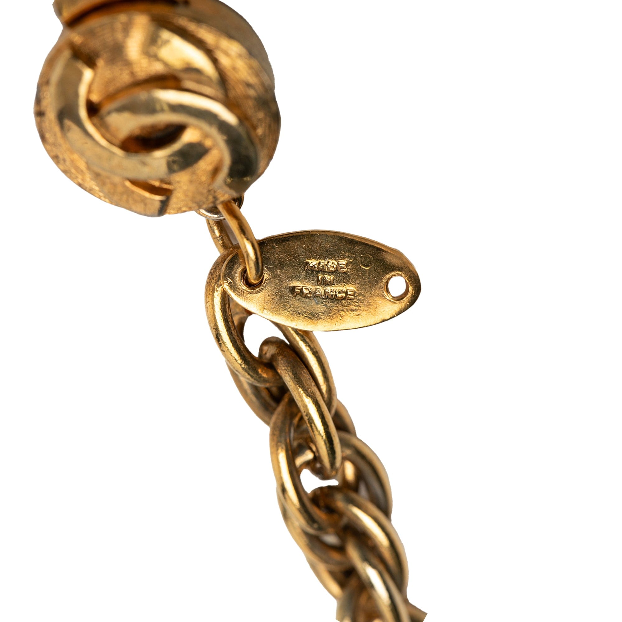 Chanel CC Gold Plated Centaur Medallion Pendant Necklace