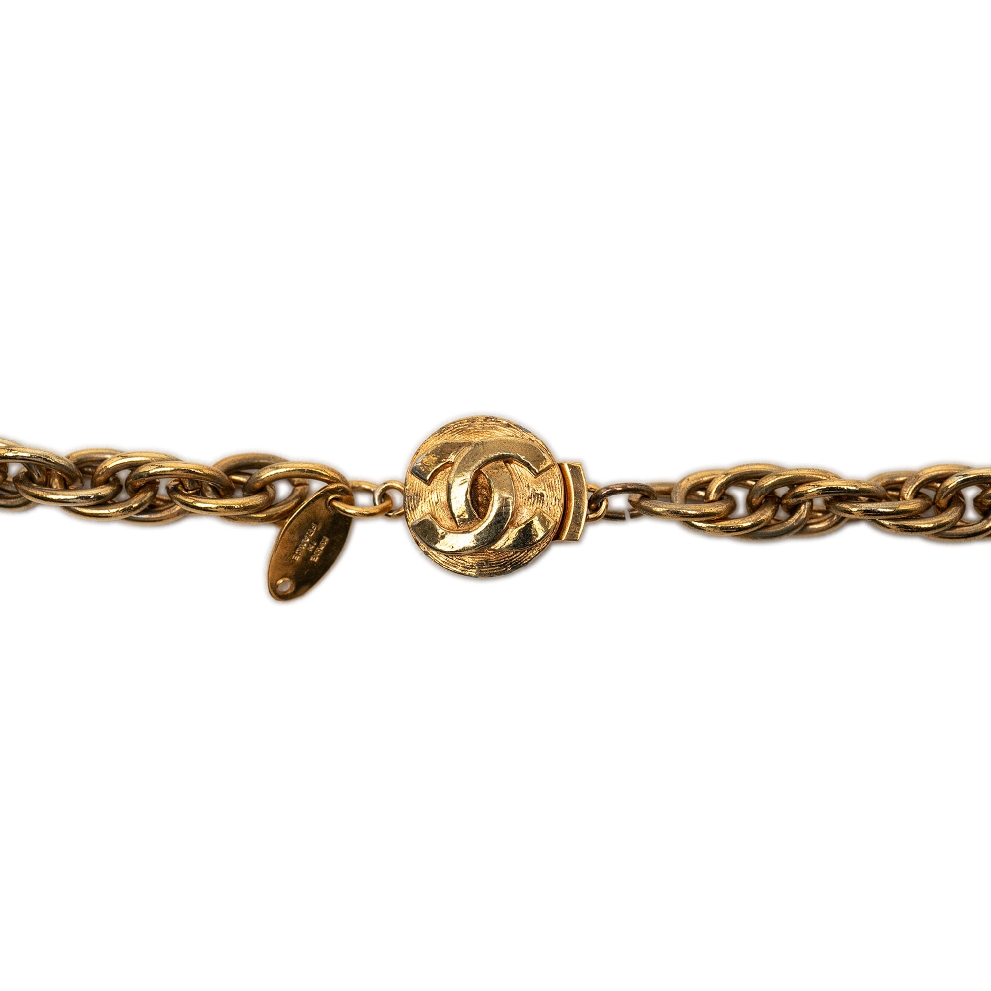 Chanel CC Gold Plated Centaur Medallion Pendant Necklace