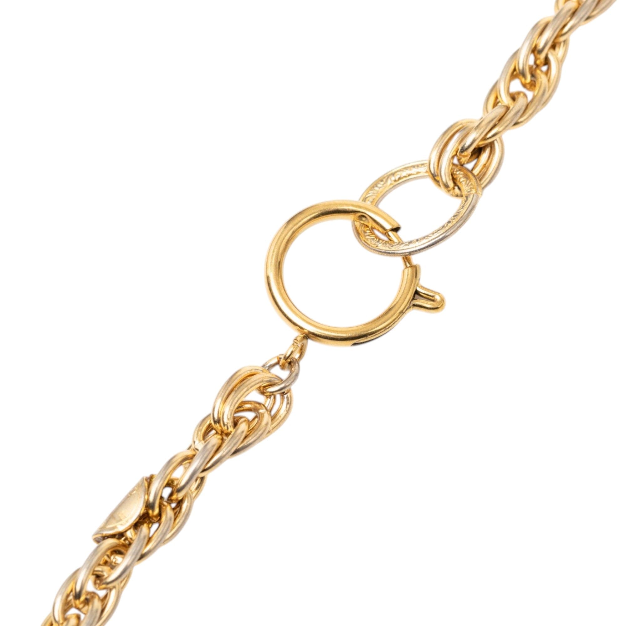 Chanel CC Gold Plated Medallion Wrap Around Necklace