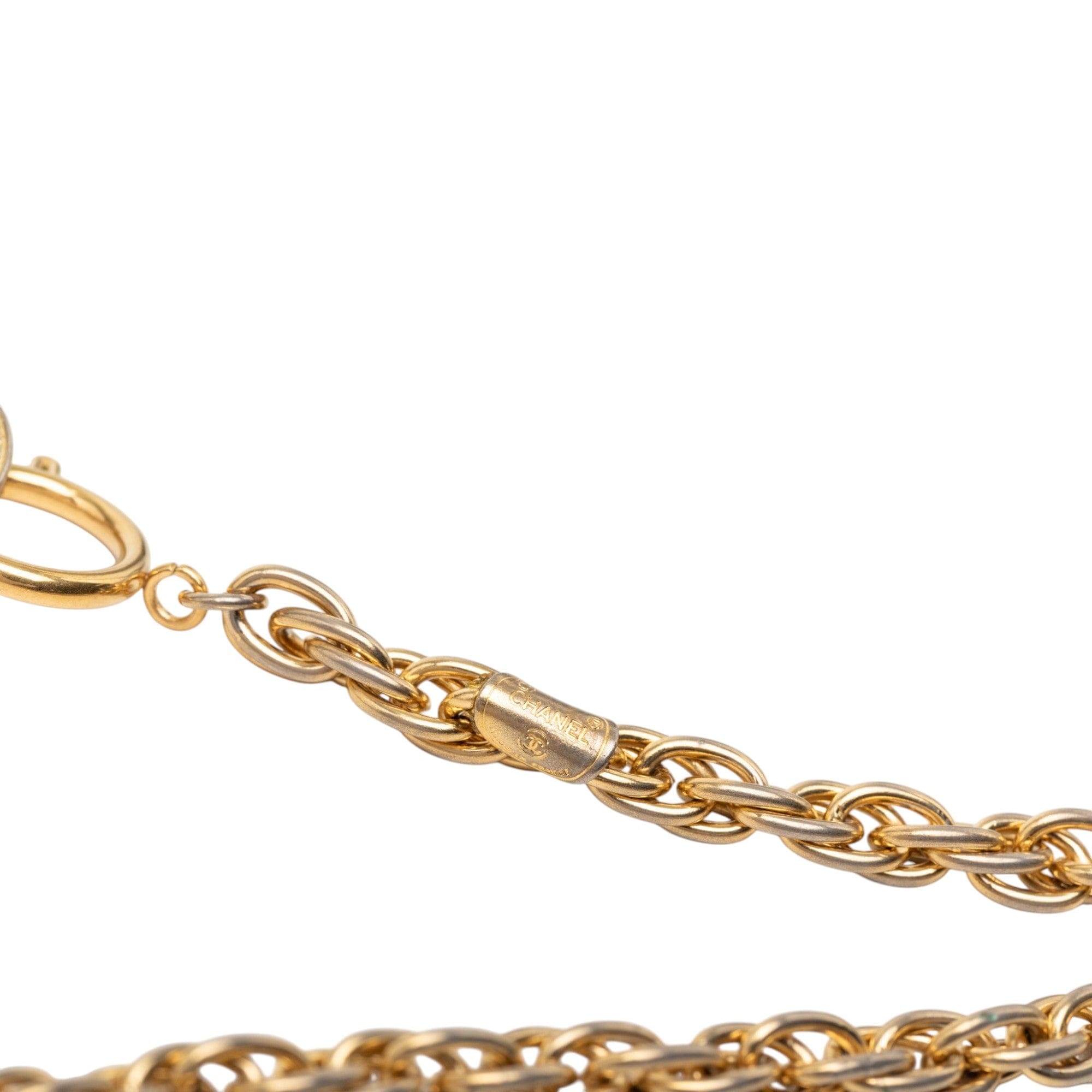 Chanel CC Gold Plated Medallion Wrap Around Necklace