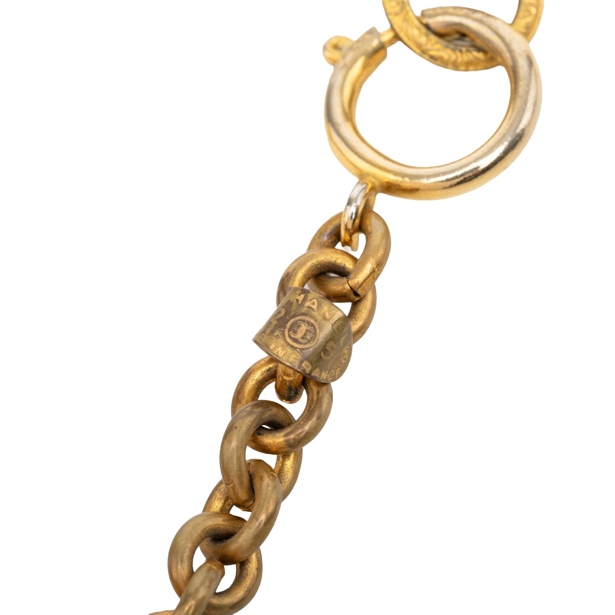 Chanel CC Gold Plated Resin Lucite Ball Station Long Necklace