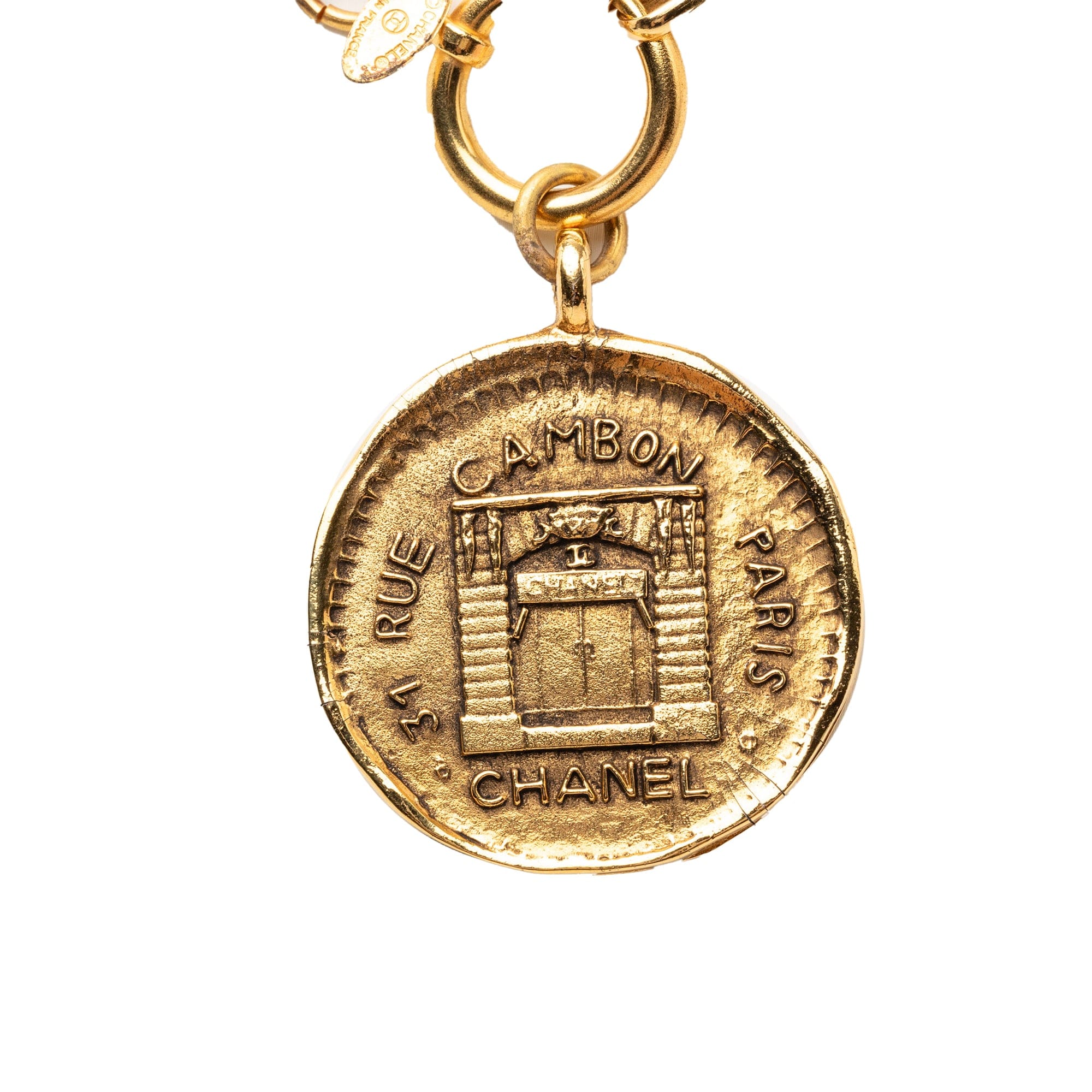 Chanel Gold Plated 31 Rue Cambon Medallion Pendant Necklace