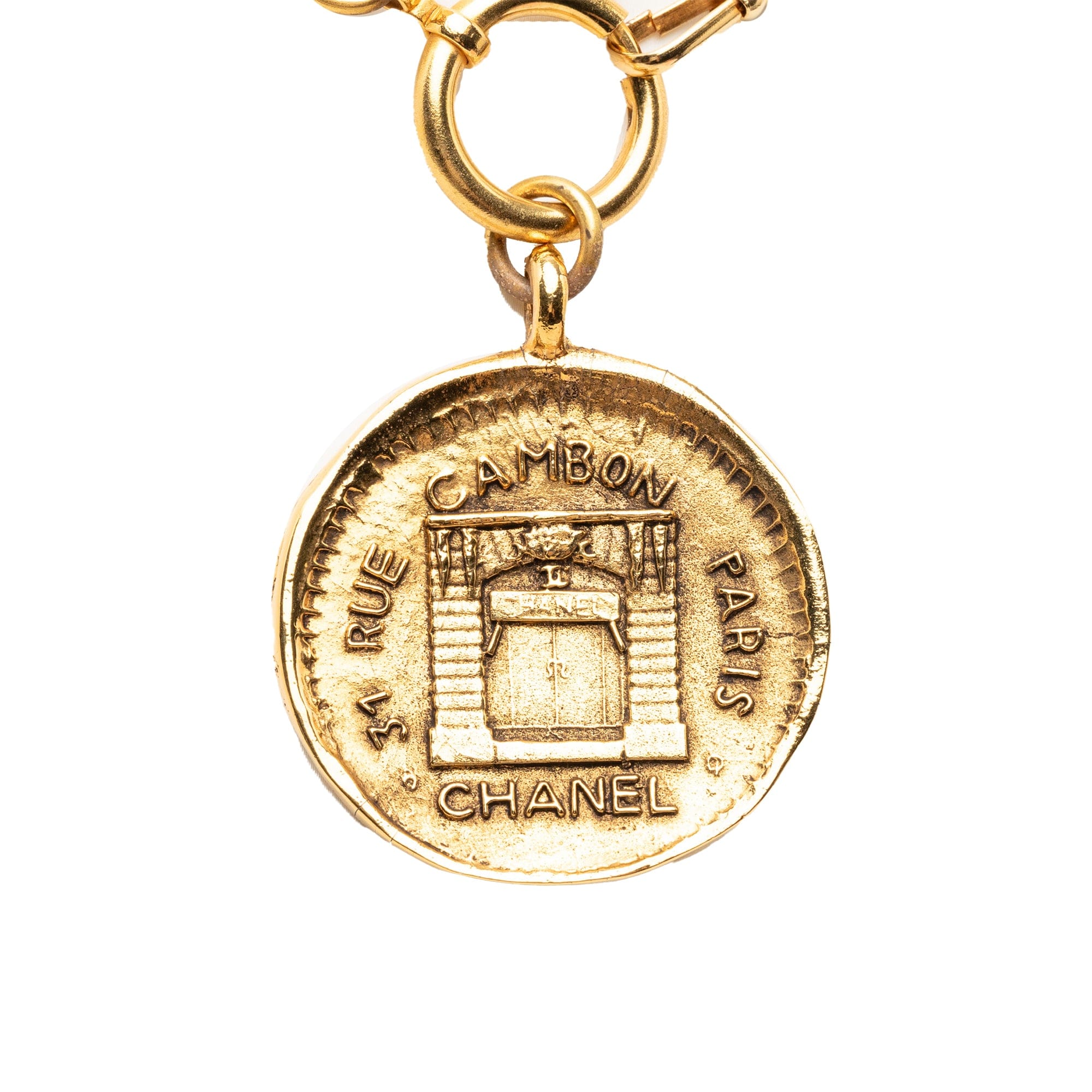 Chanel Gold Plated 31 Rue Cambon Medallion Pendant Necklace