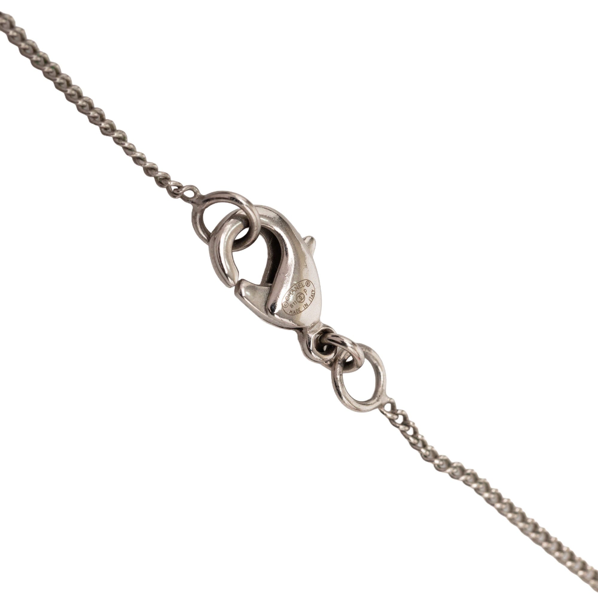 Chanel CC Brass Strass Ball Pendant Necklace