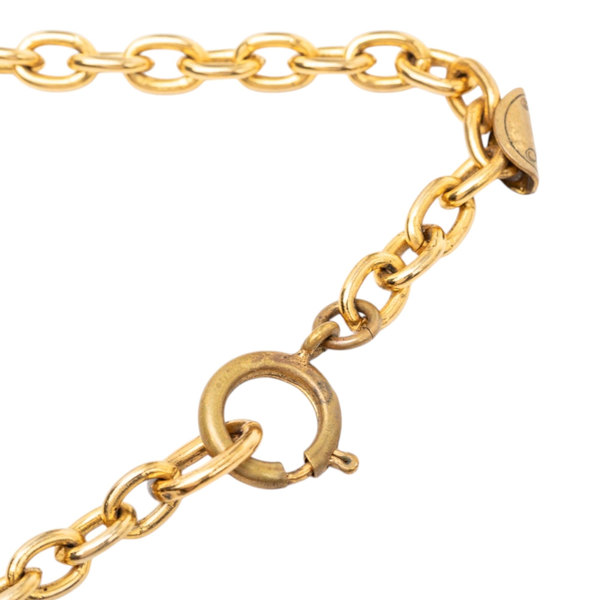 Chanel CC Gold Plated Oval Medallion Chain Necklace